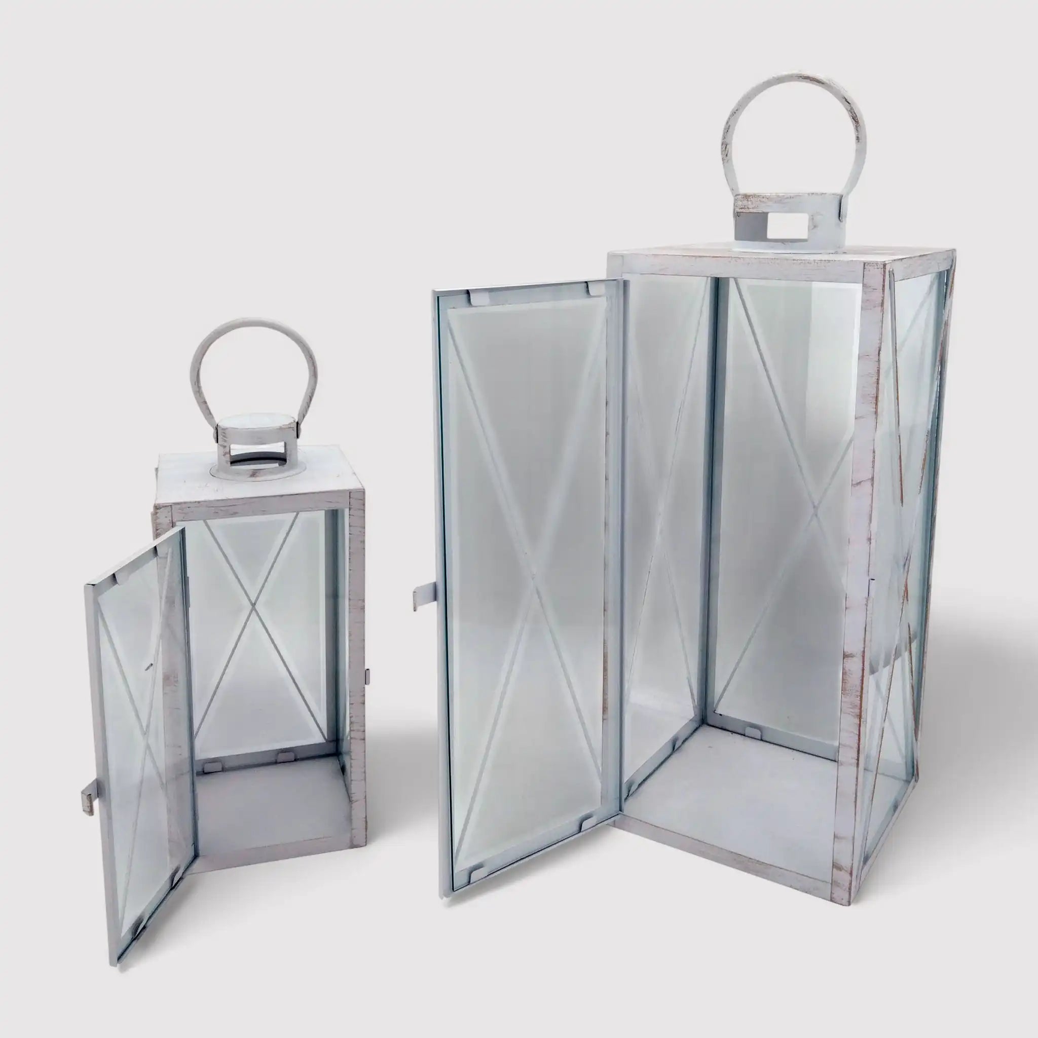 Olea - Set di 2 lanterne grandi da arredo per casa o esterno