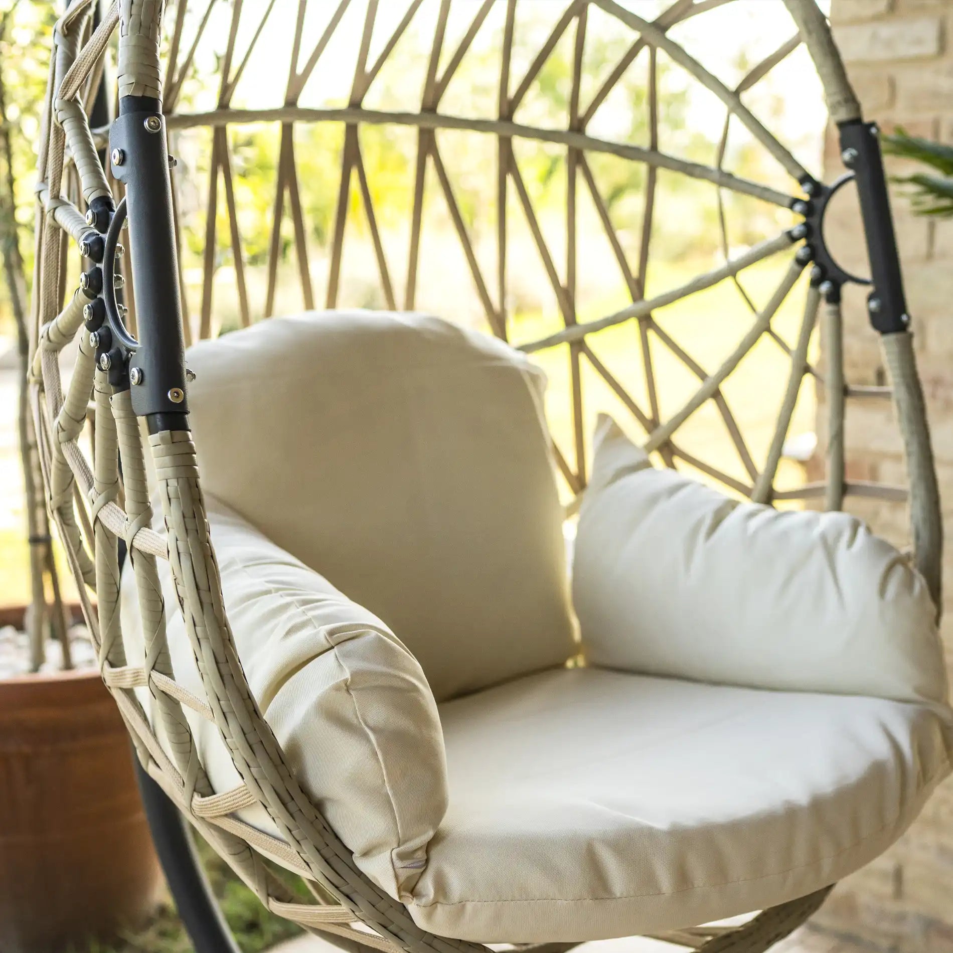 Potos - Sedia a dondolo sospesa da giardino con supporto