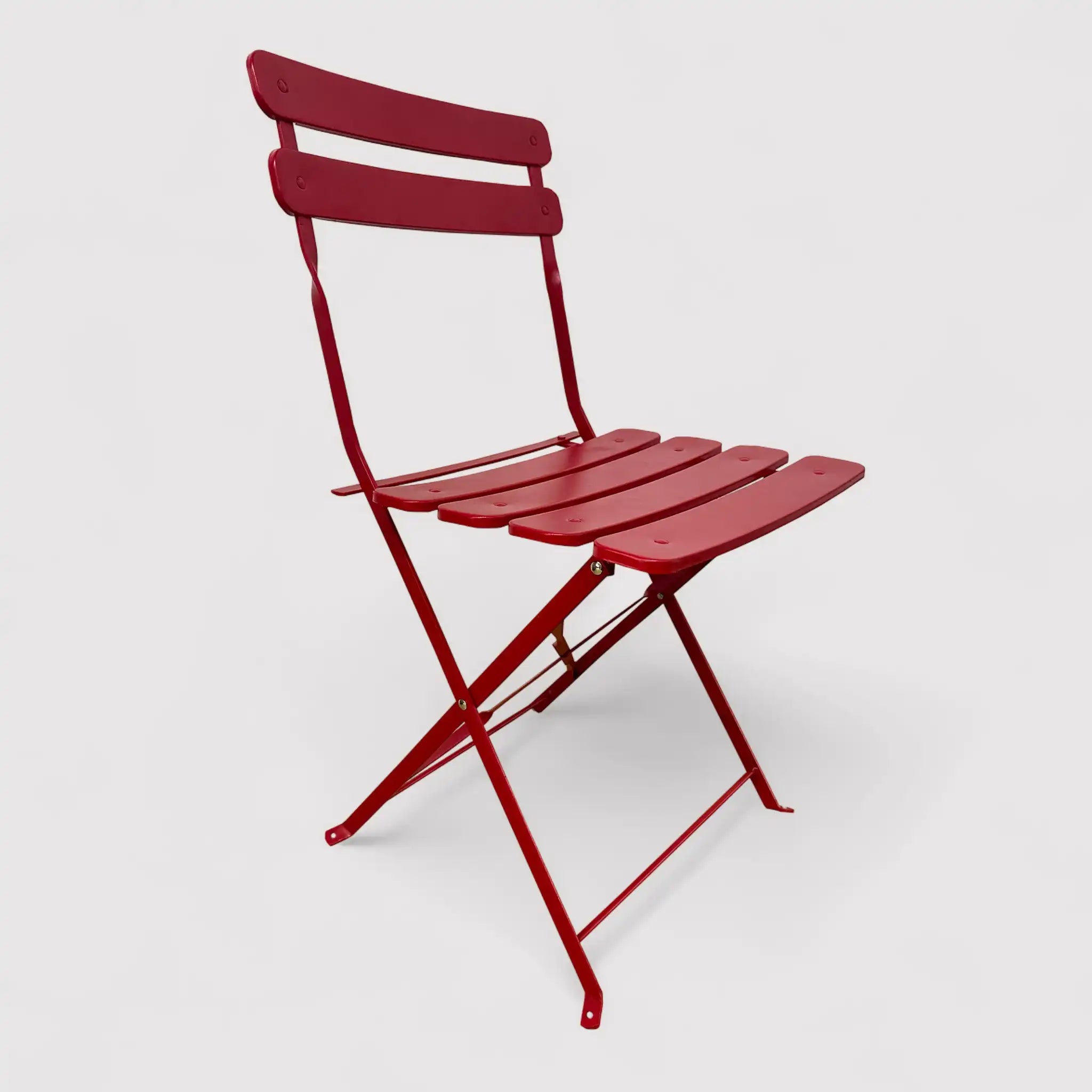 Seyal - Set bistrot rosso da esterno con tavolino e 2 sedie pieghevoli