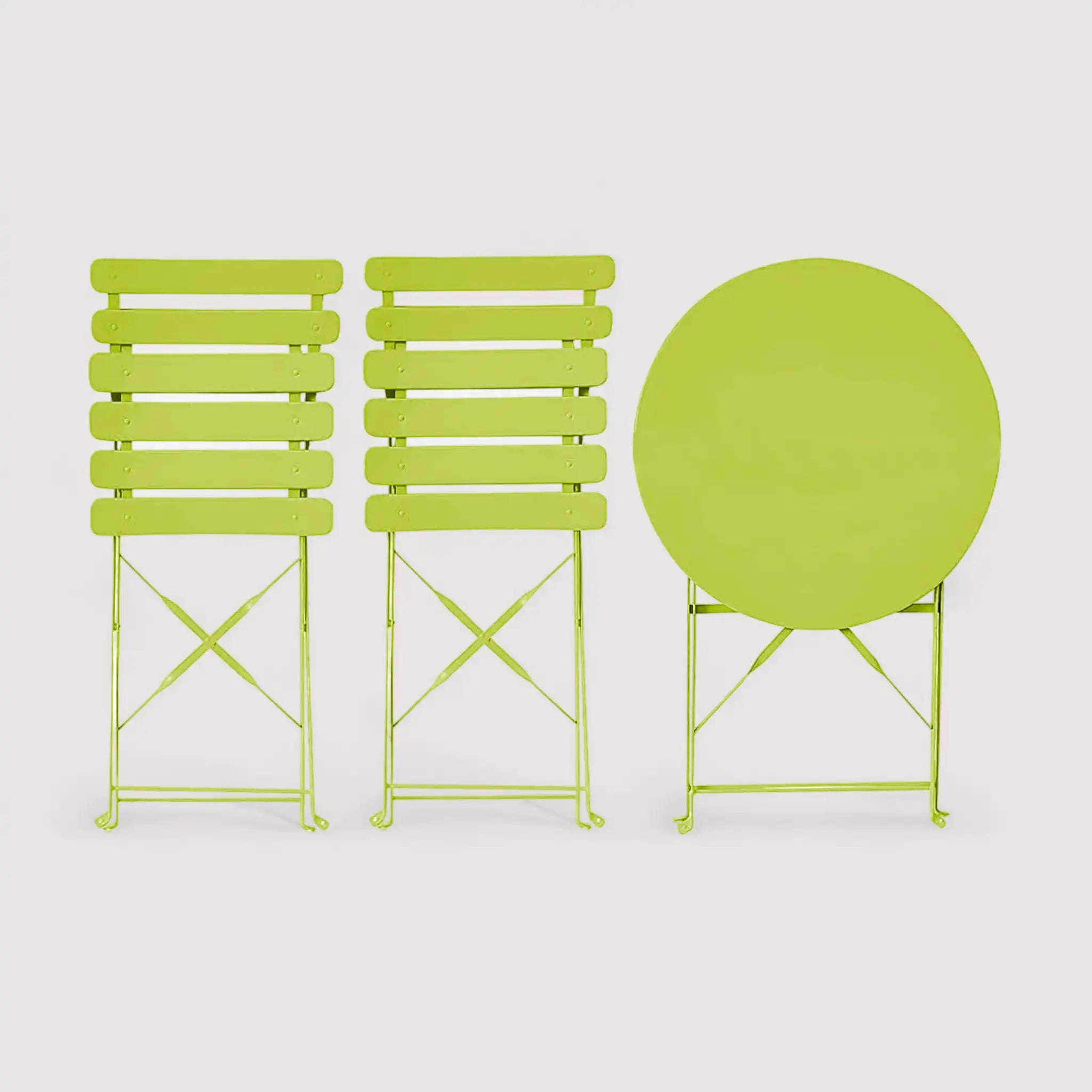 Moabi - Set ausklappbarer Außentisch und 2 Stühle in Grün