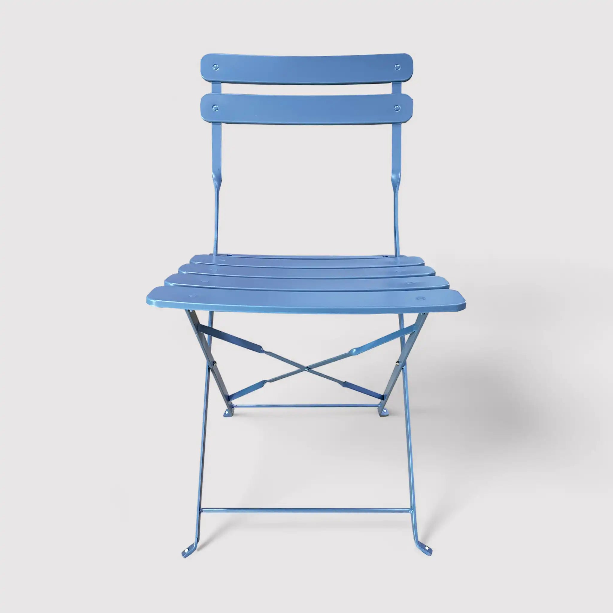 Azalea - Set tavolo e 2 sedie da balcone pieghevoli blu chiaro