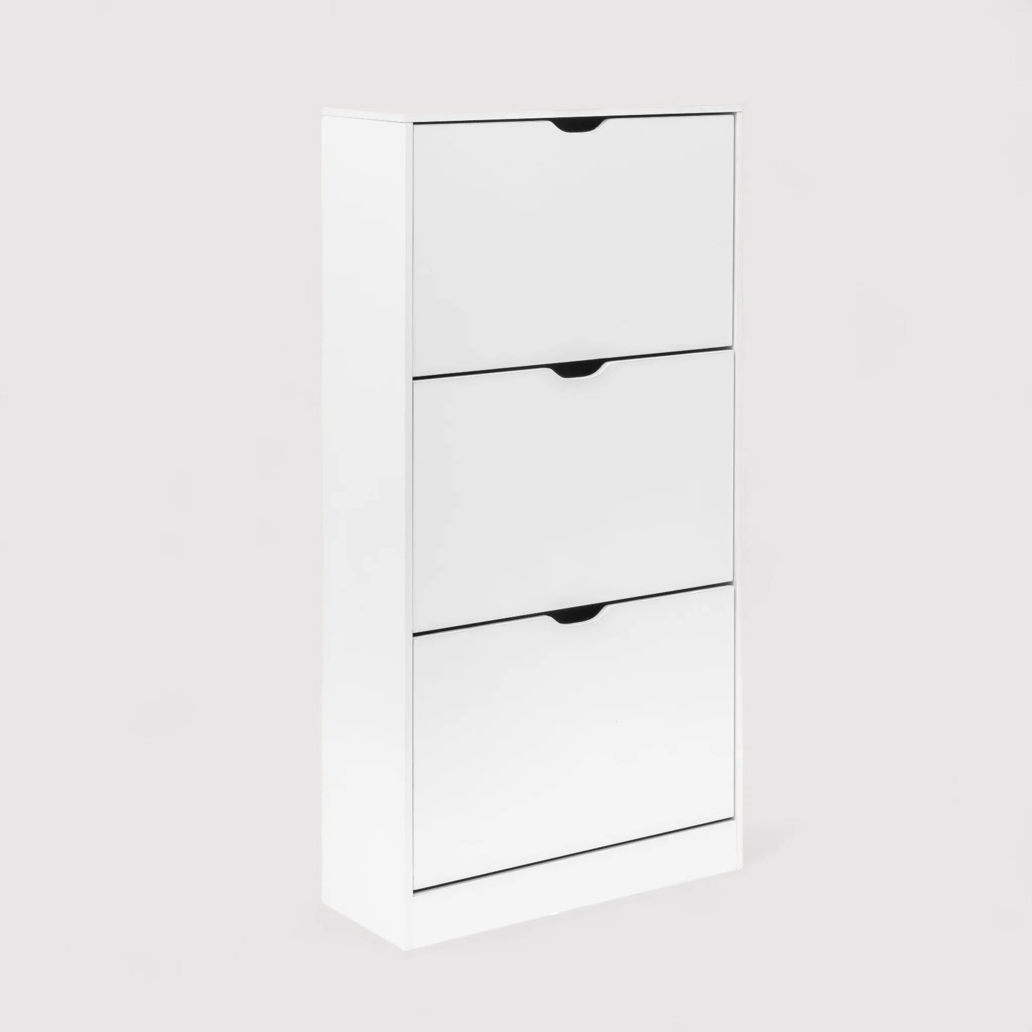 Carmona - Mobile scarpiera bianco con 3 ante a ribalta