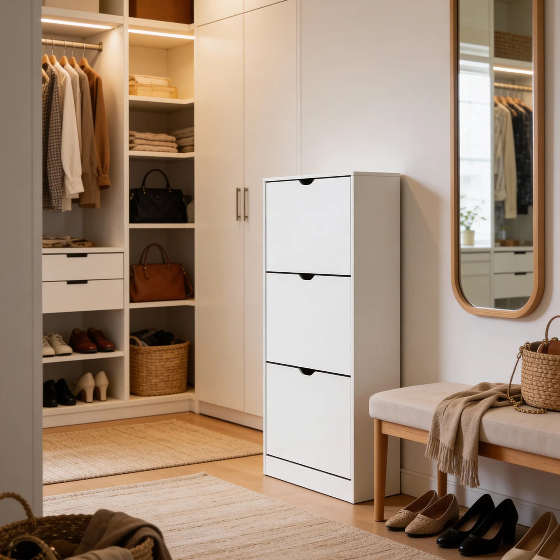 Carmona - Mueble zapatero con 3 puertas batientes