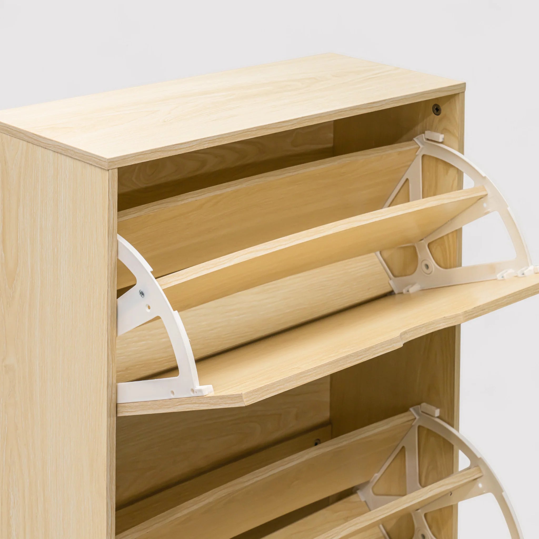 Mamey - Scarpiera da ingresso marrone chiaro con 3 ante