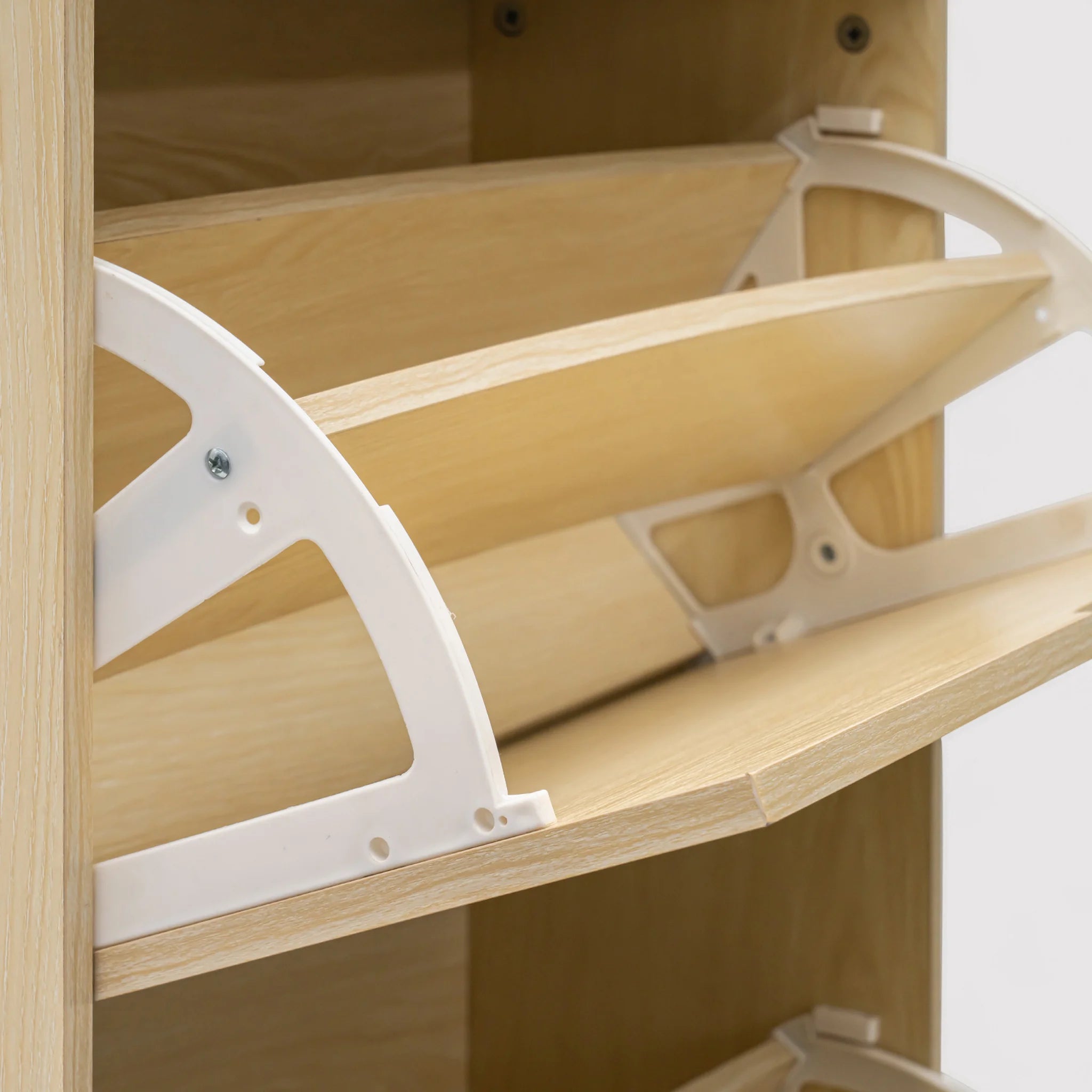 Mamey - Scarpiera da ingresso marrone chiaro con 3 ante