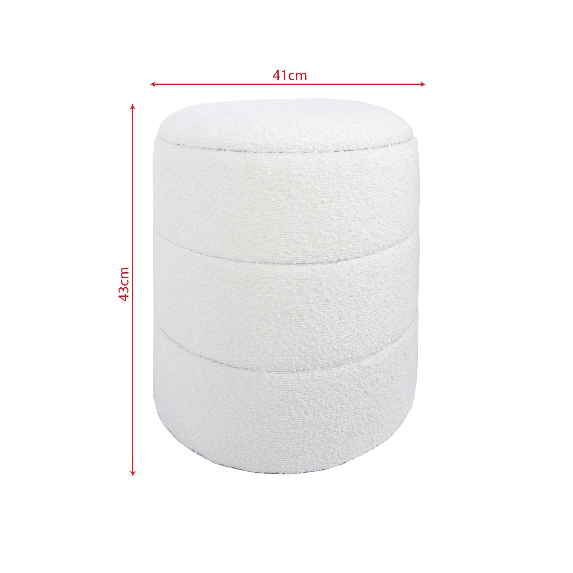 Enula - Pouf bianco rotondo con contenitore