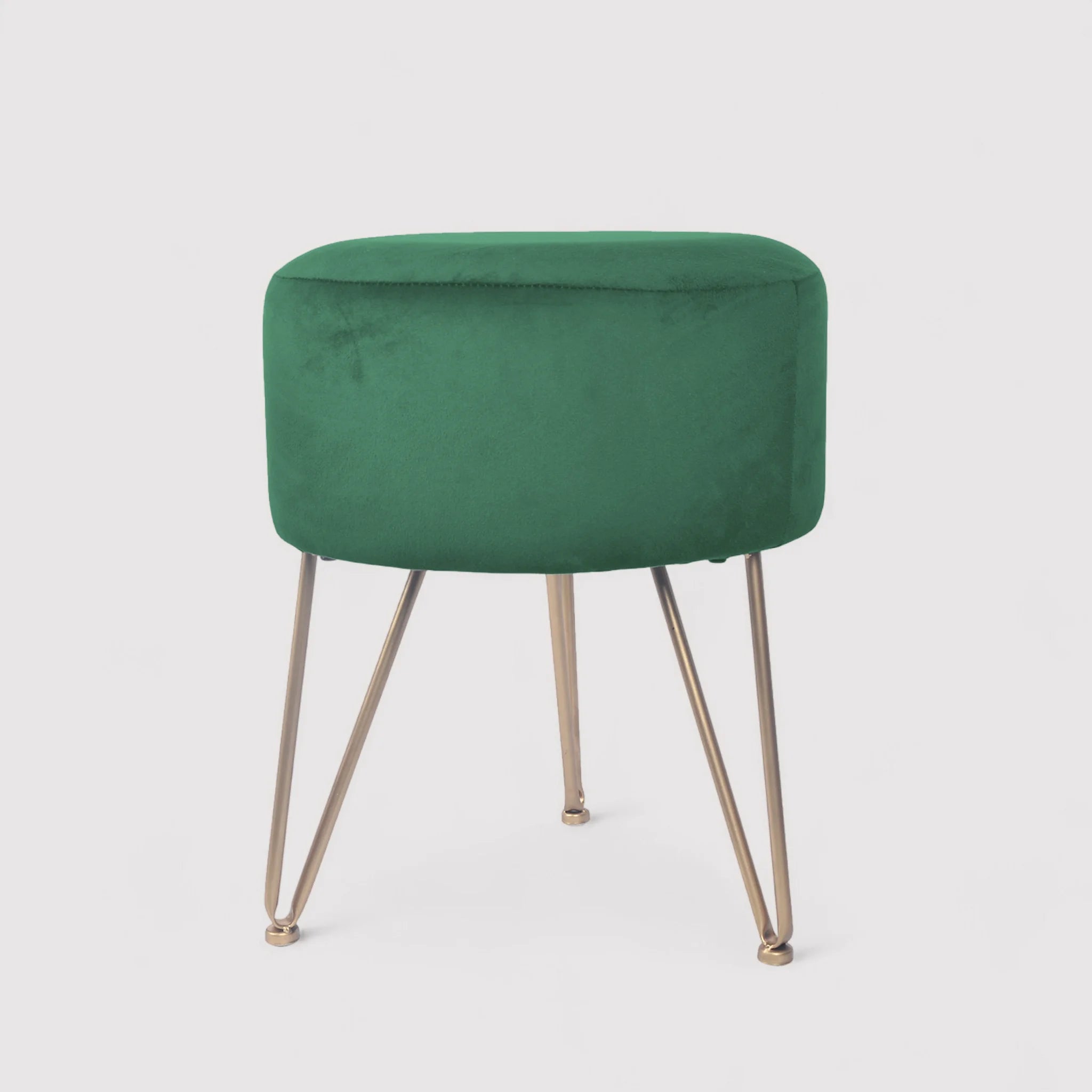 Isatis - Sgabello imbottito verde in stile classico