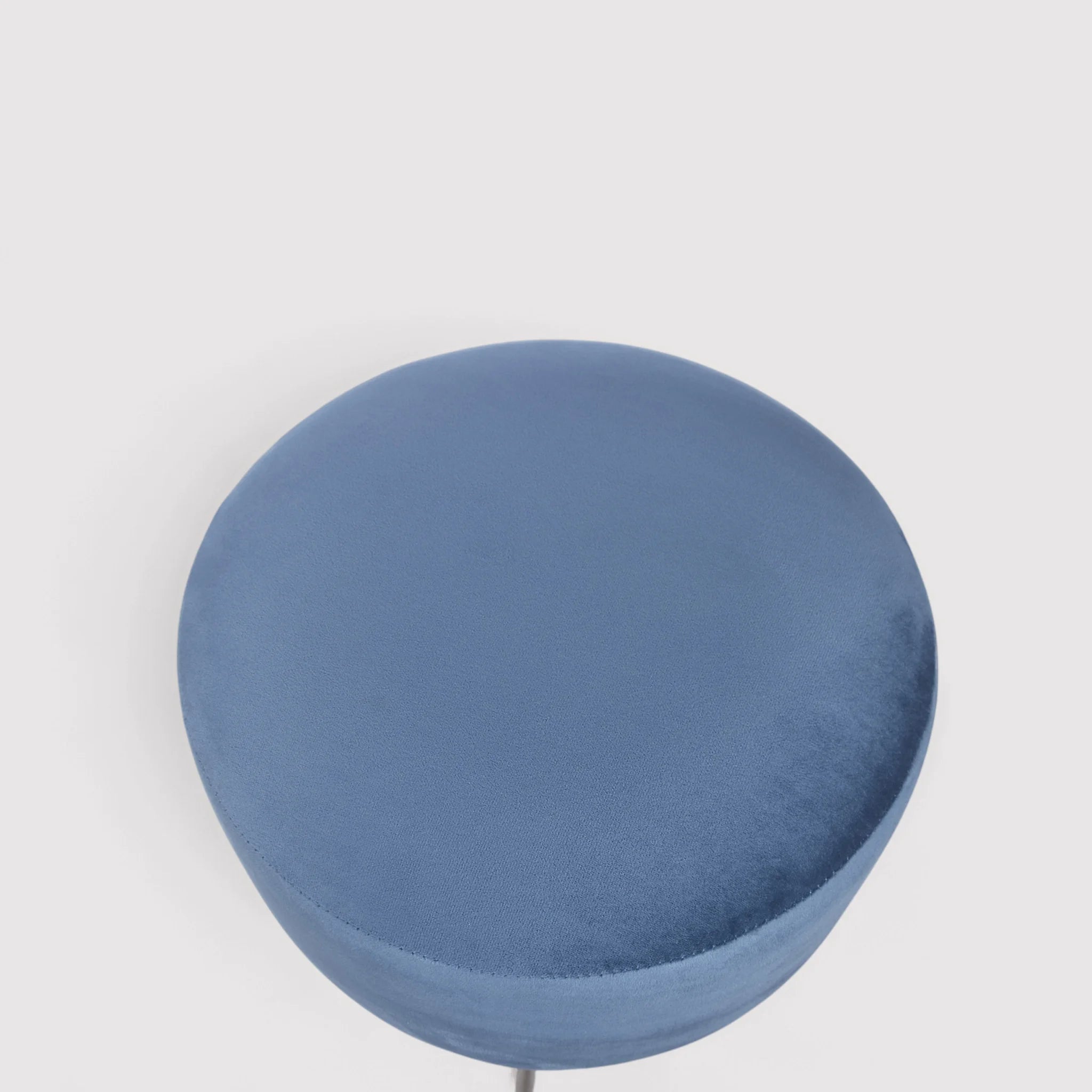 Yeere - Pouf sgabello blu in velluto per salotto