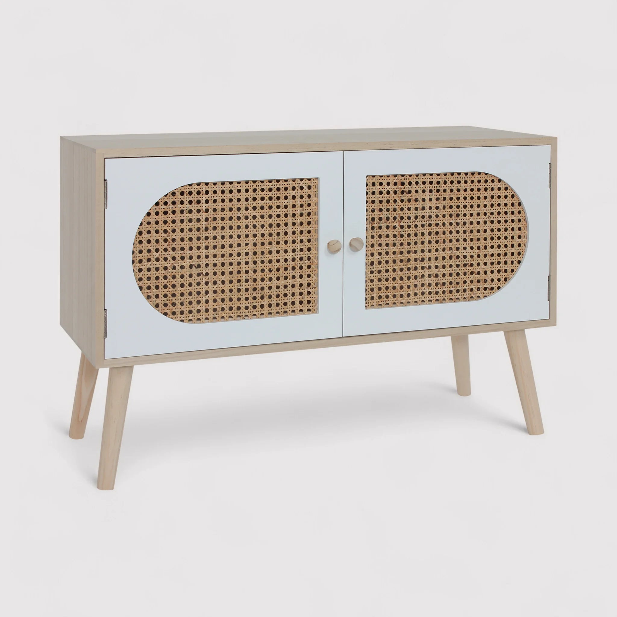 Kengai - Mobile per soggiorno con 2 ante in stile boho e scandinavo