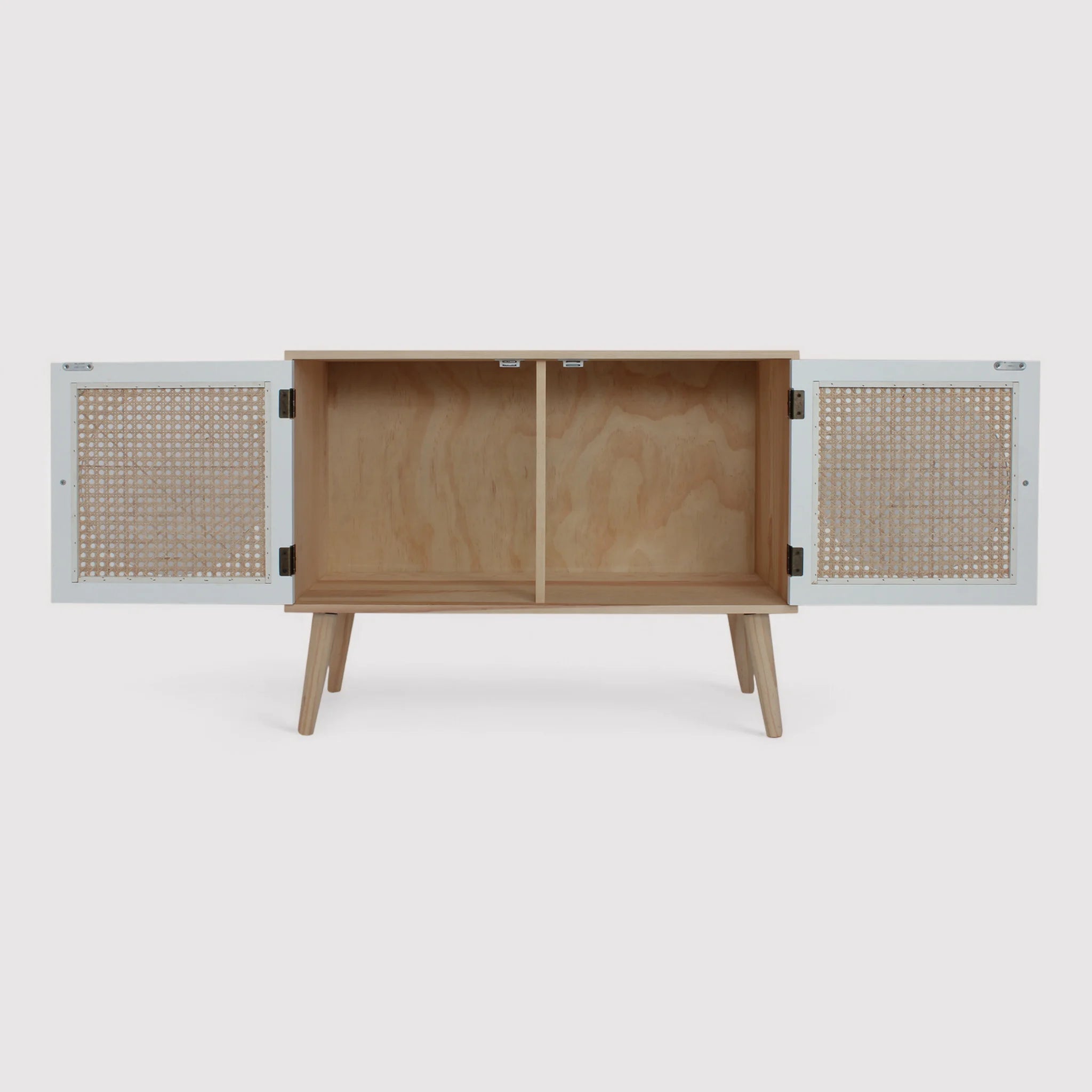 Sakura - Credenza bassa multiuso in legno naturale con 2 ante