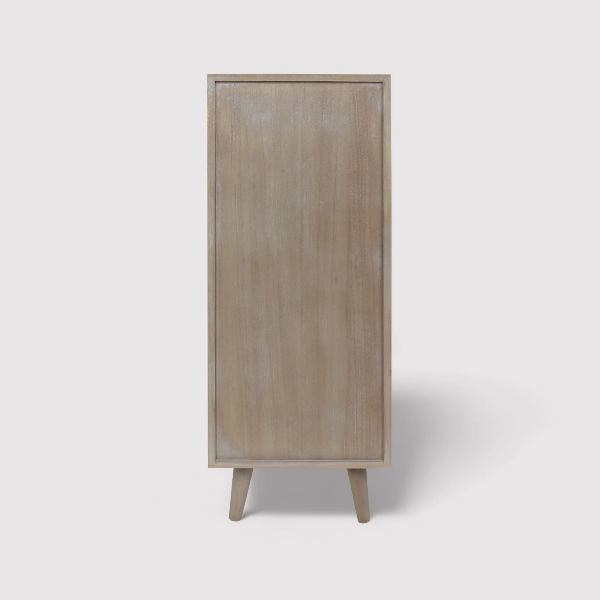 Palash - Cassettiera boho chic marrone con 4 cassetti