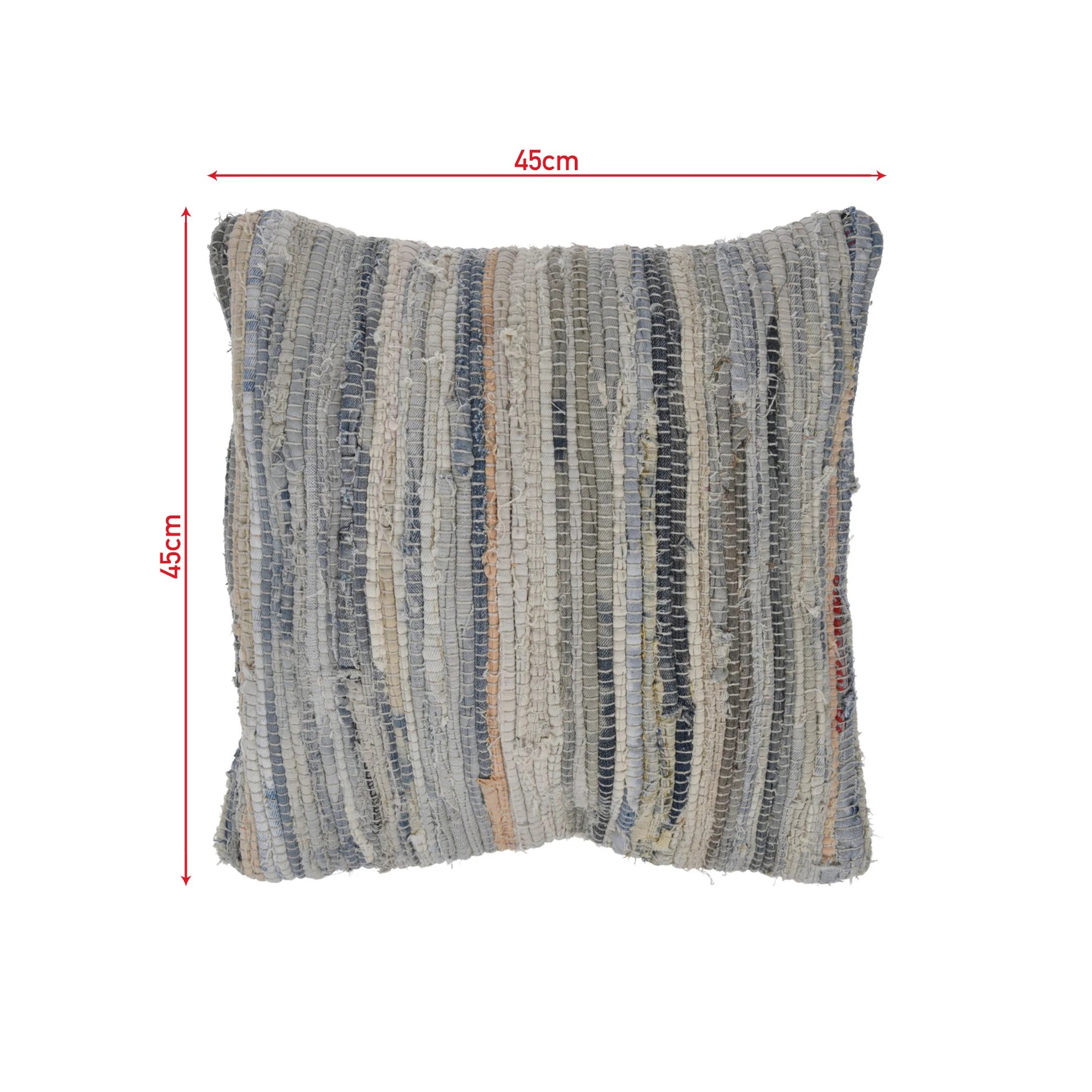 Armud - Cuscino quadrato con fantasia a righe beige e blu