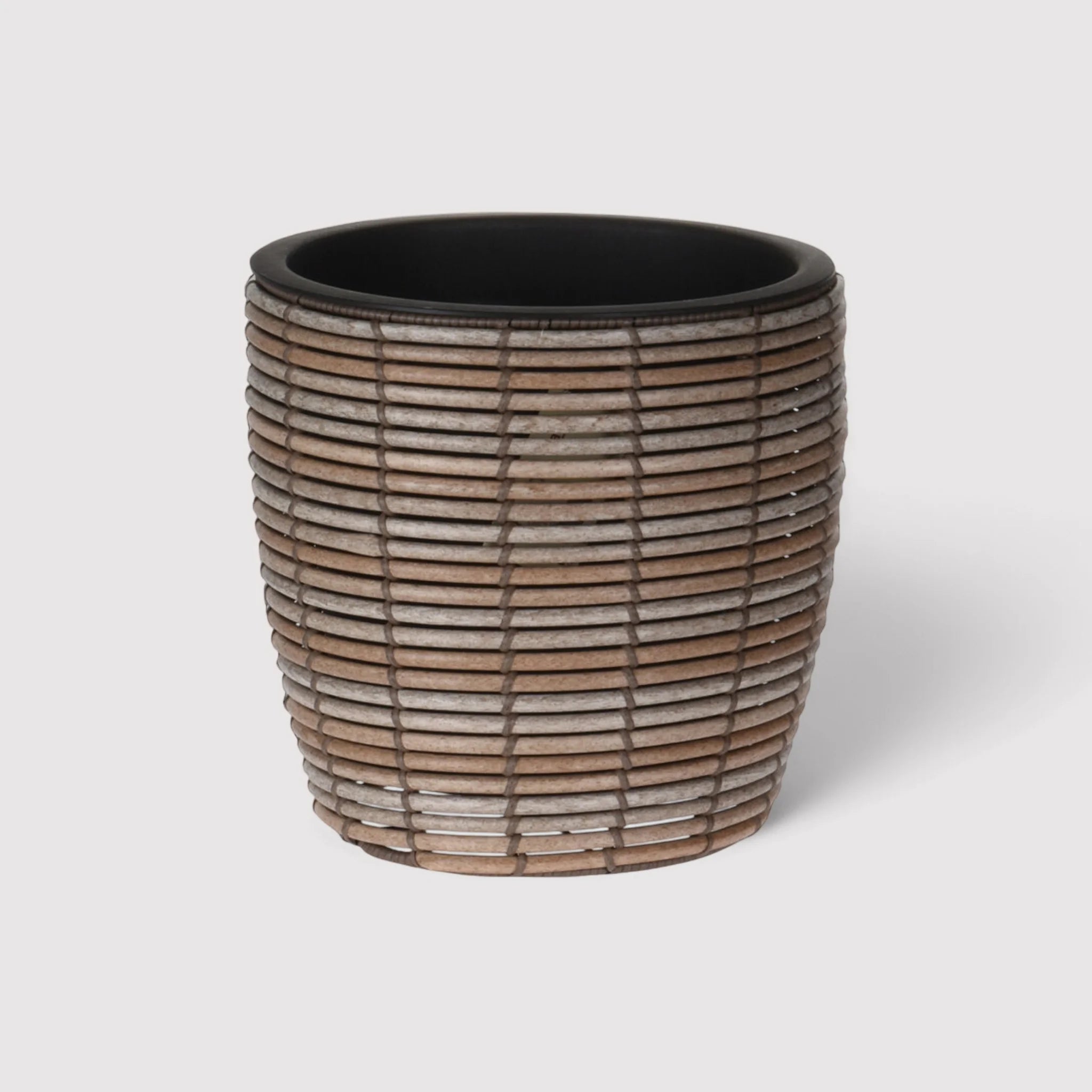 Rivina - Vaso in polyrattan marrone per casa o esterno Ø 40 cm