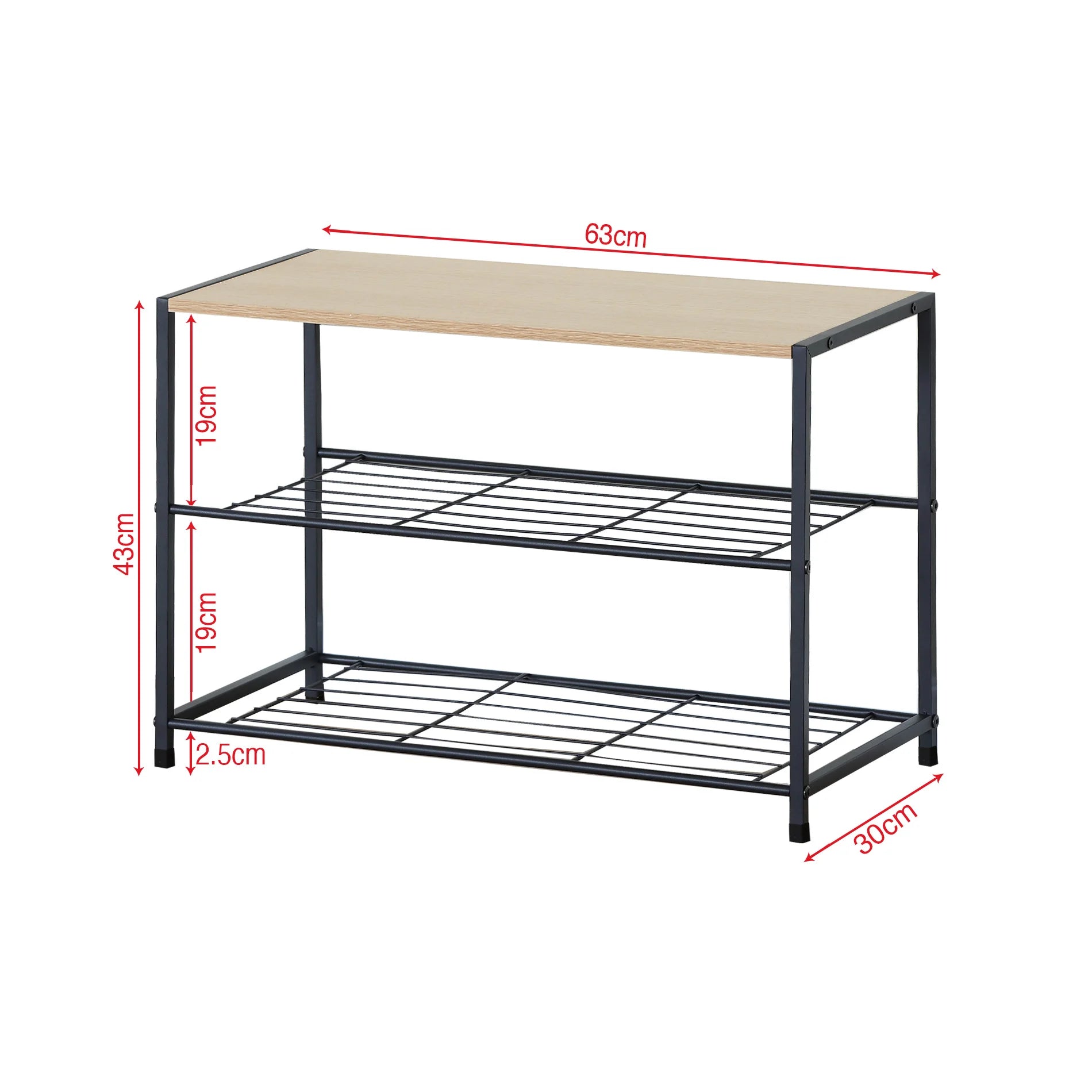 Cartamo - Scarpiera da ingresso compatta con 3 ripiani