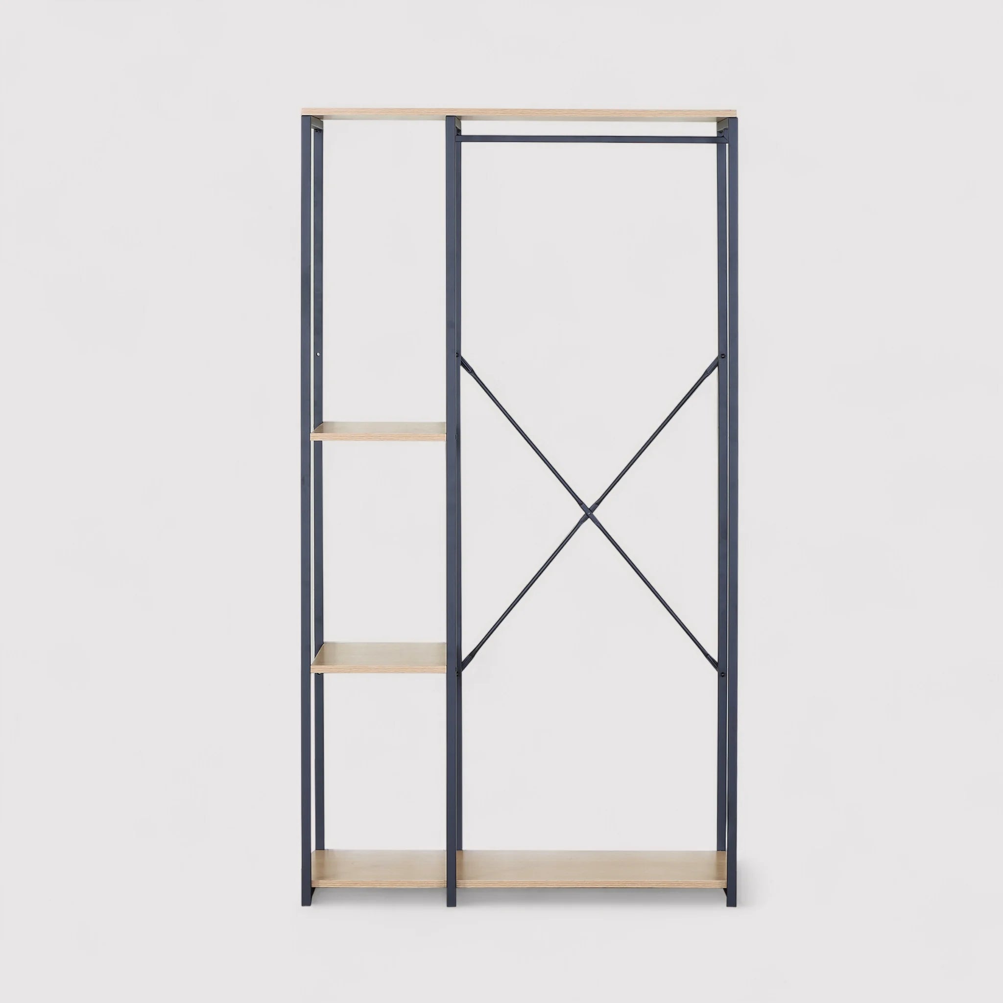 Yomogi - Guardaroba a giorno salvaspazio con 4 scomparti