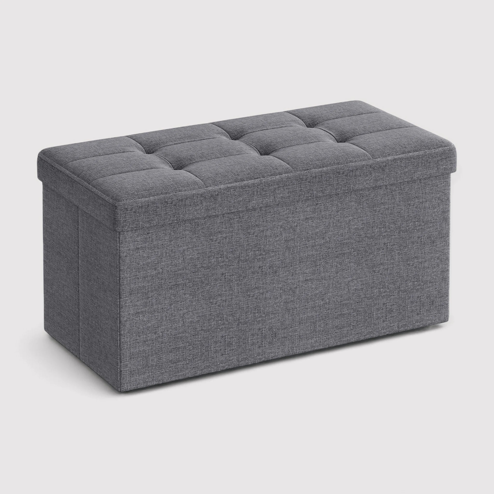 Caladium - Pouf rettangolare grigio con vano portaoggetti