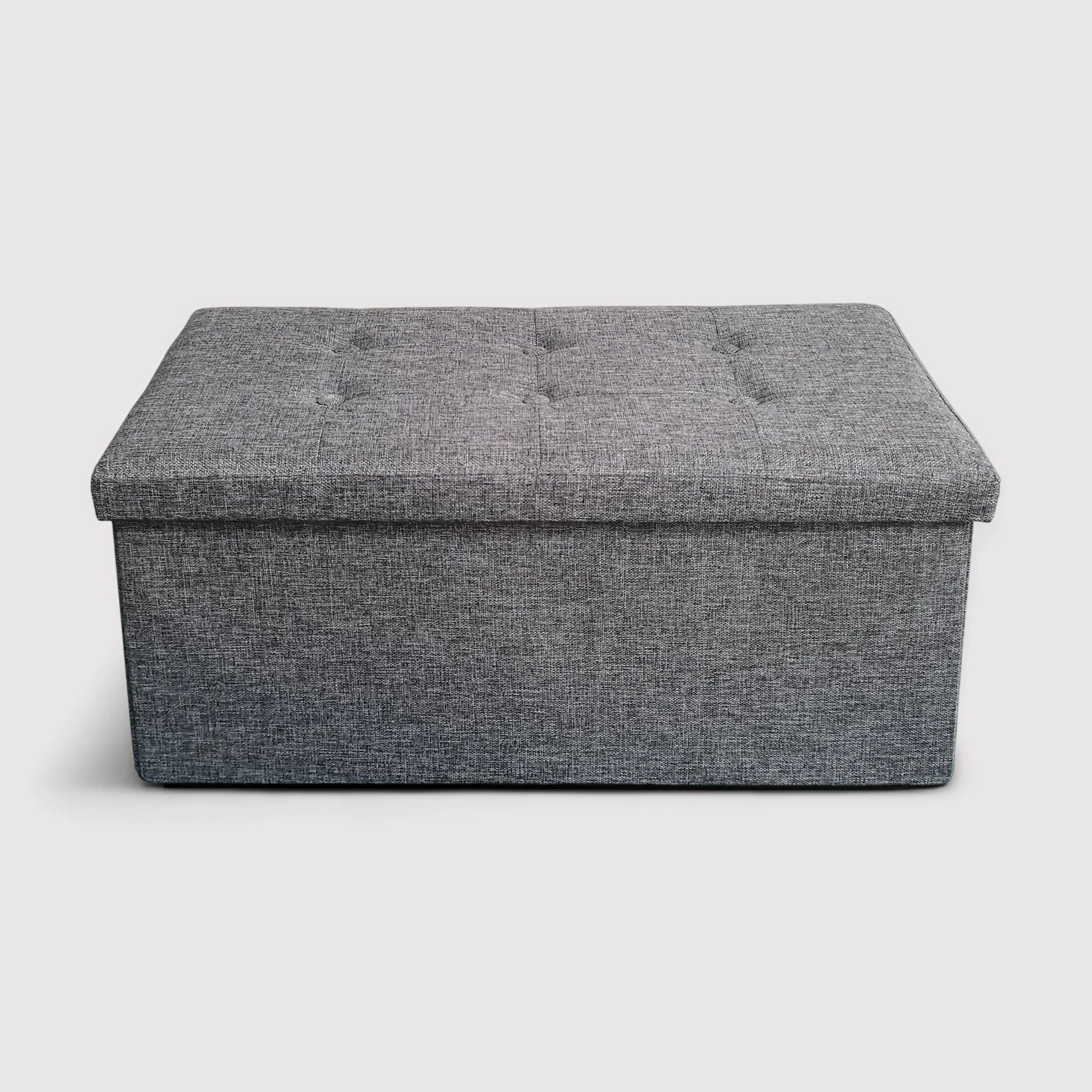 Caladium - Pouf rettangolare grigio con vano portaoggetti