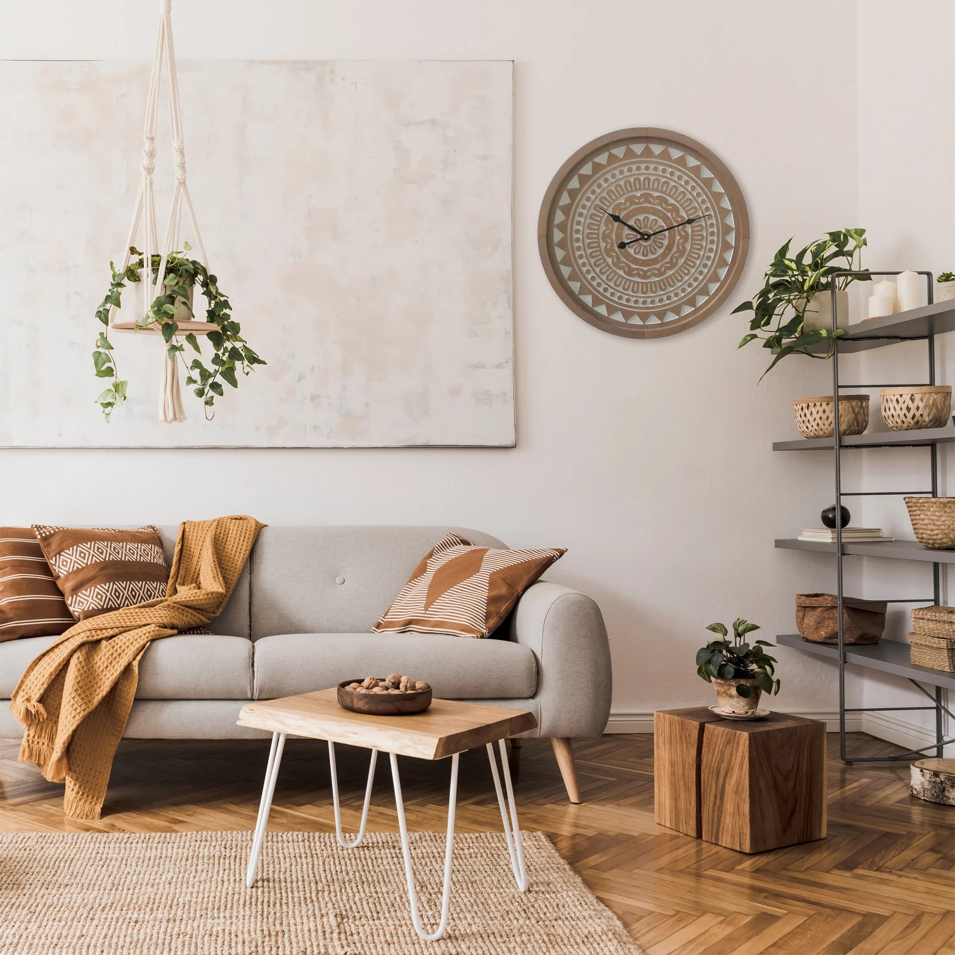 Rubus - Orologio marrone boho chic con decorazione a mandala