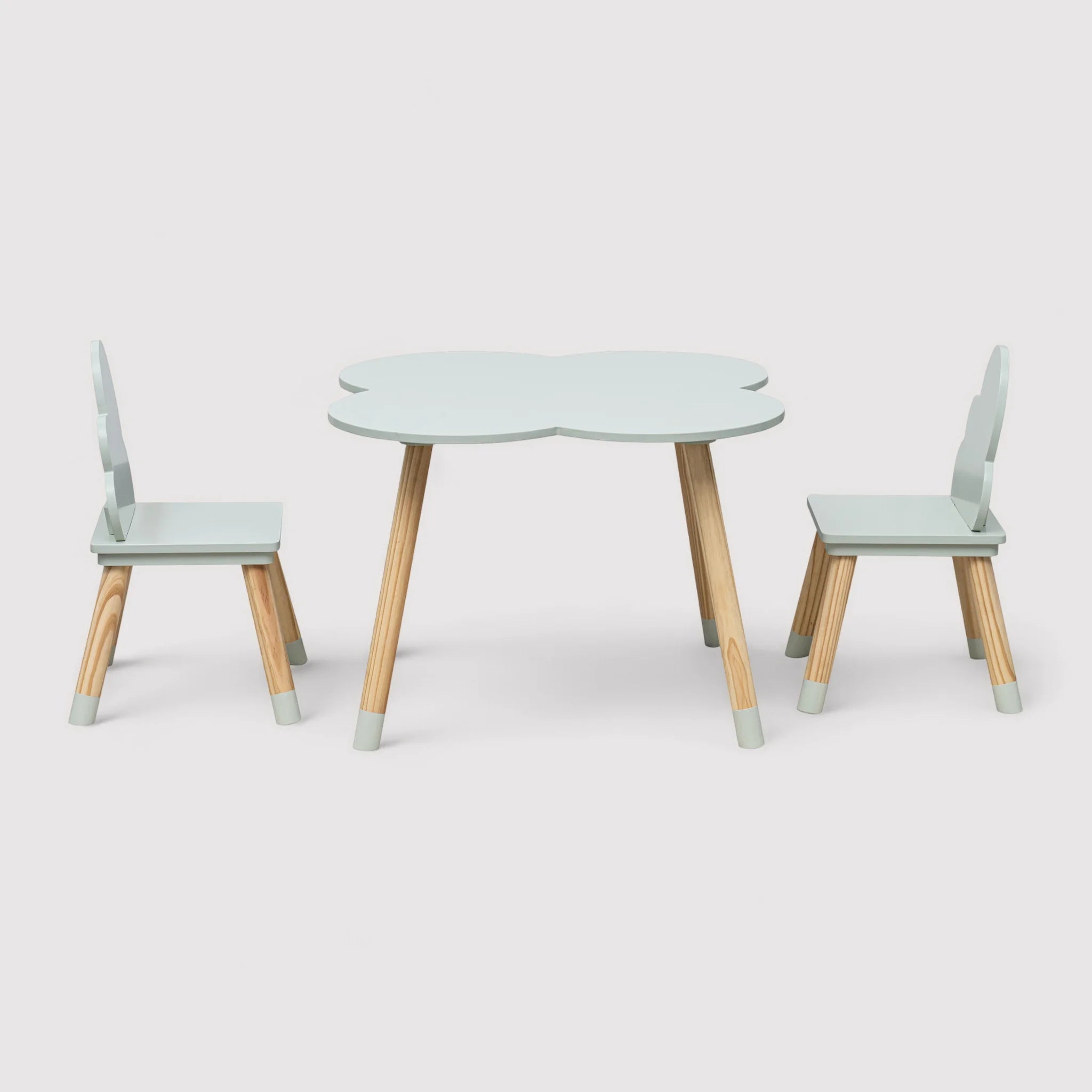 Pino - Set 2 seggiole e tavolino verde per bambini