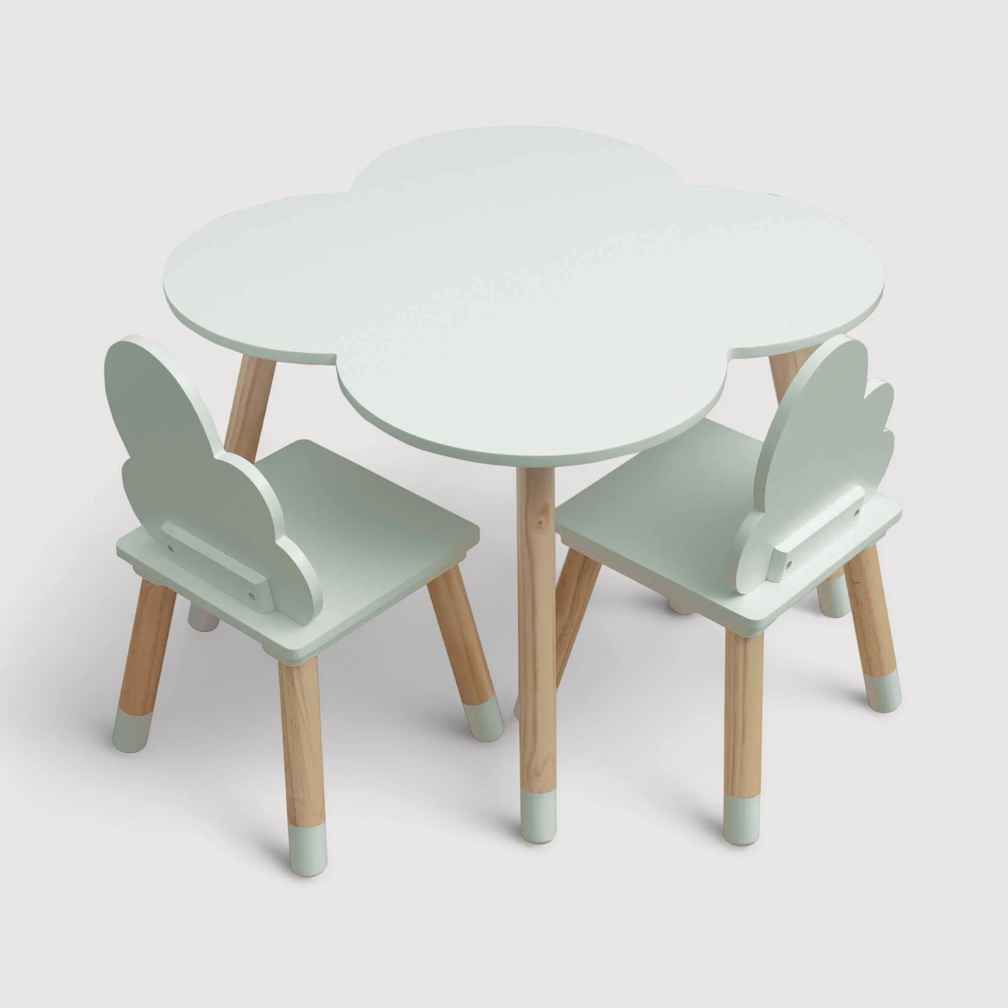 Pino - Set 2 seggiole e tavolino verde per bambini