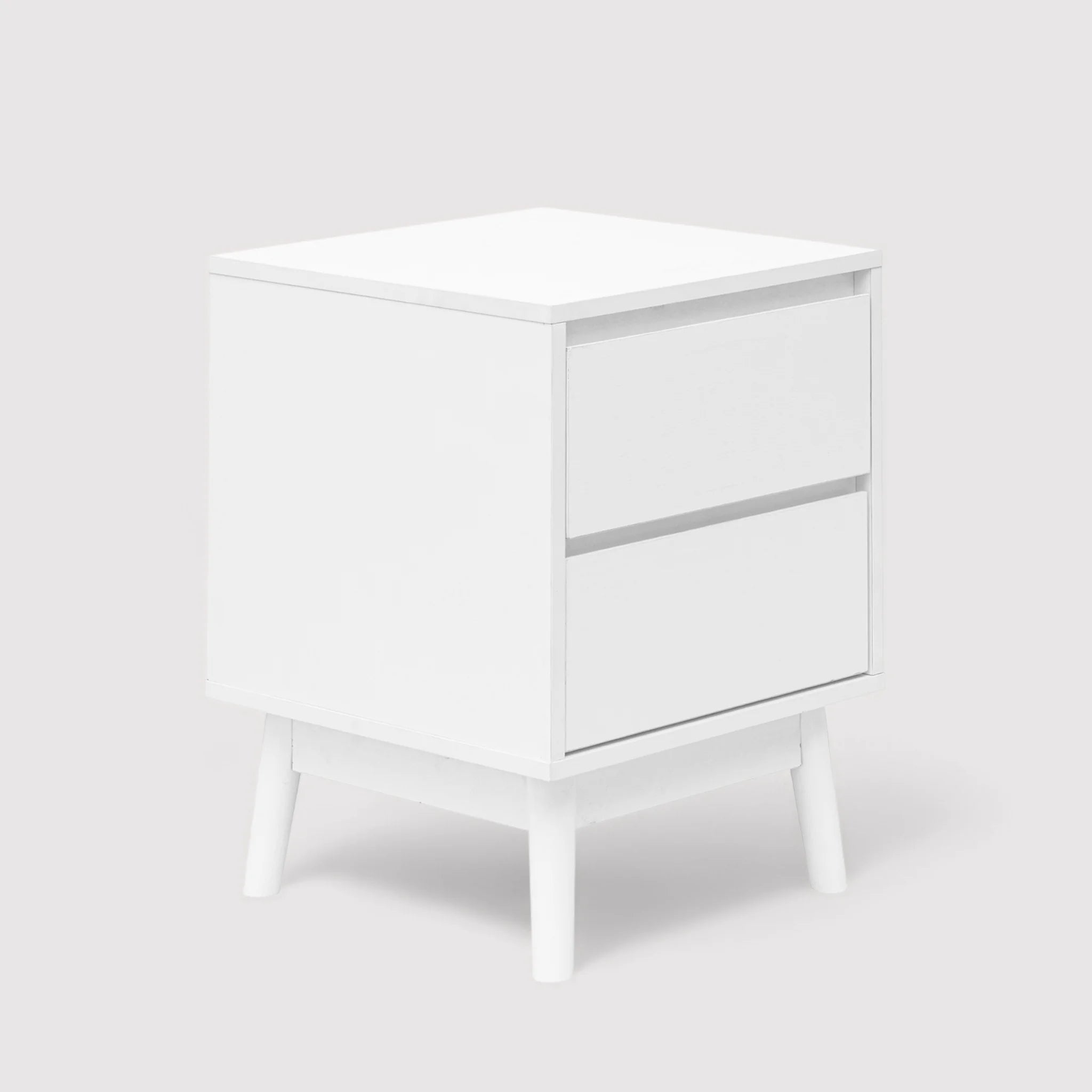 Yuzu - Comodino in stile moderno bianco con 2 cassetti