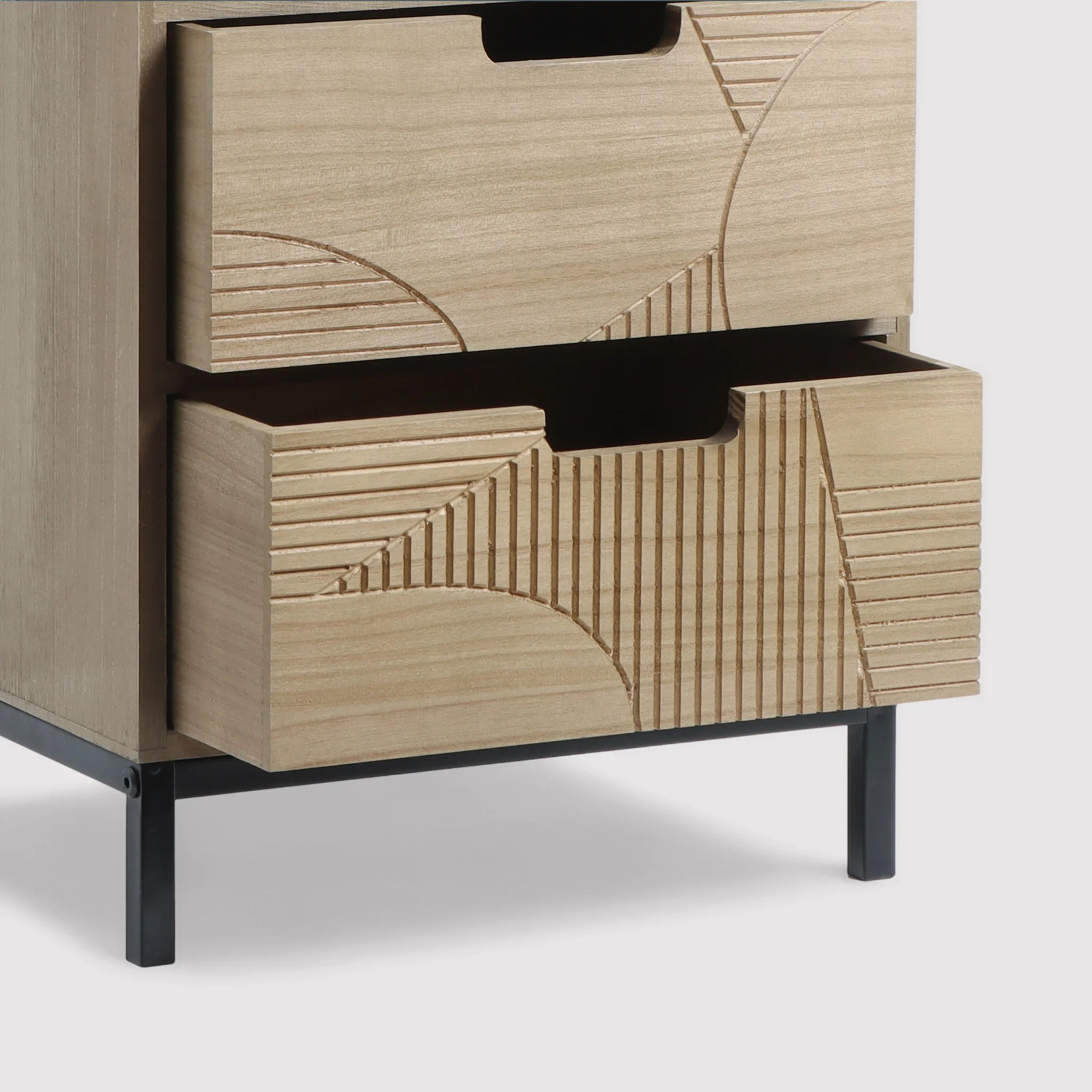 Nelumbo - Comodino compatto in stile moderno con 3 cassetti