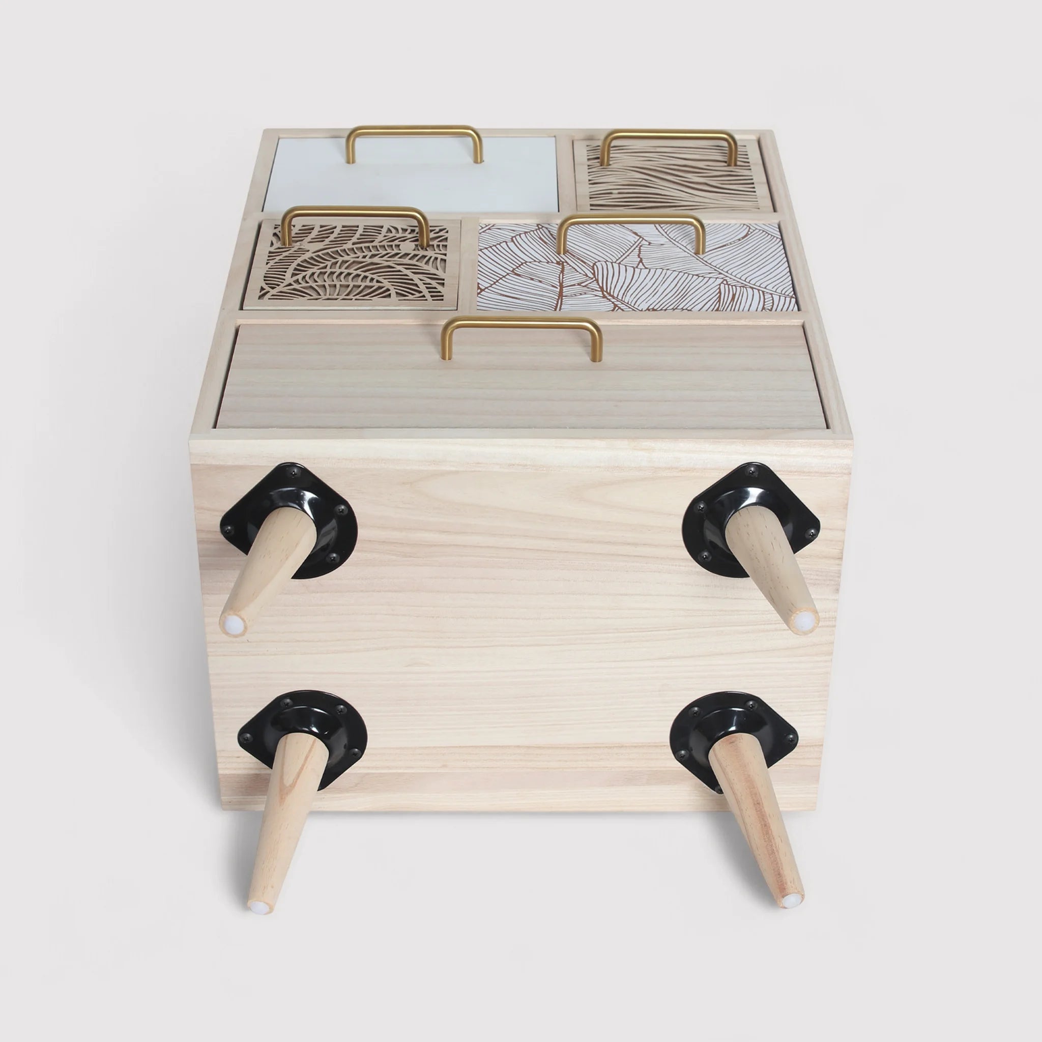 Ximenia - Cassettiera multiuso boho chic con 5 cassetti