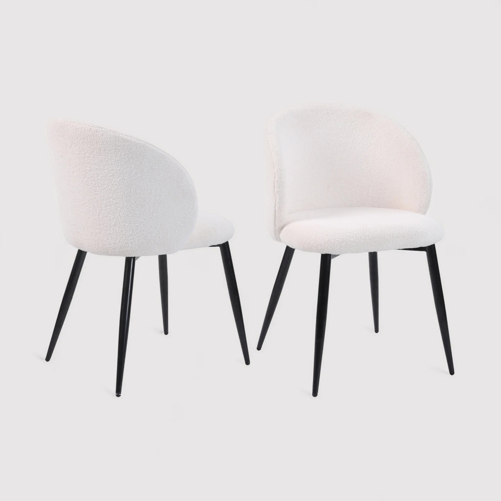 Karamu - Set di 2 sedie in tessuto color crema