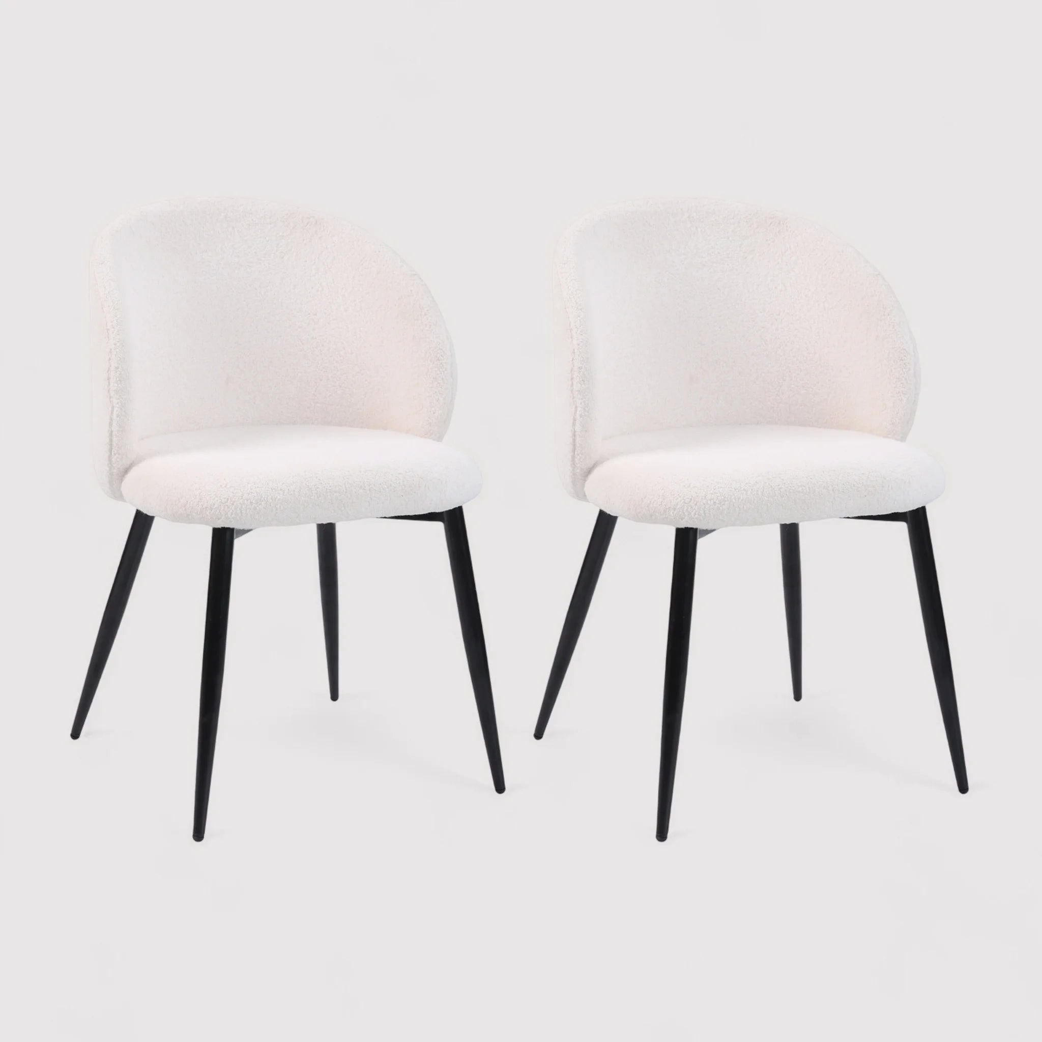 Karamu - Set di 2 sedie in tessuto color crema