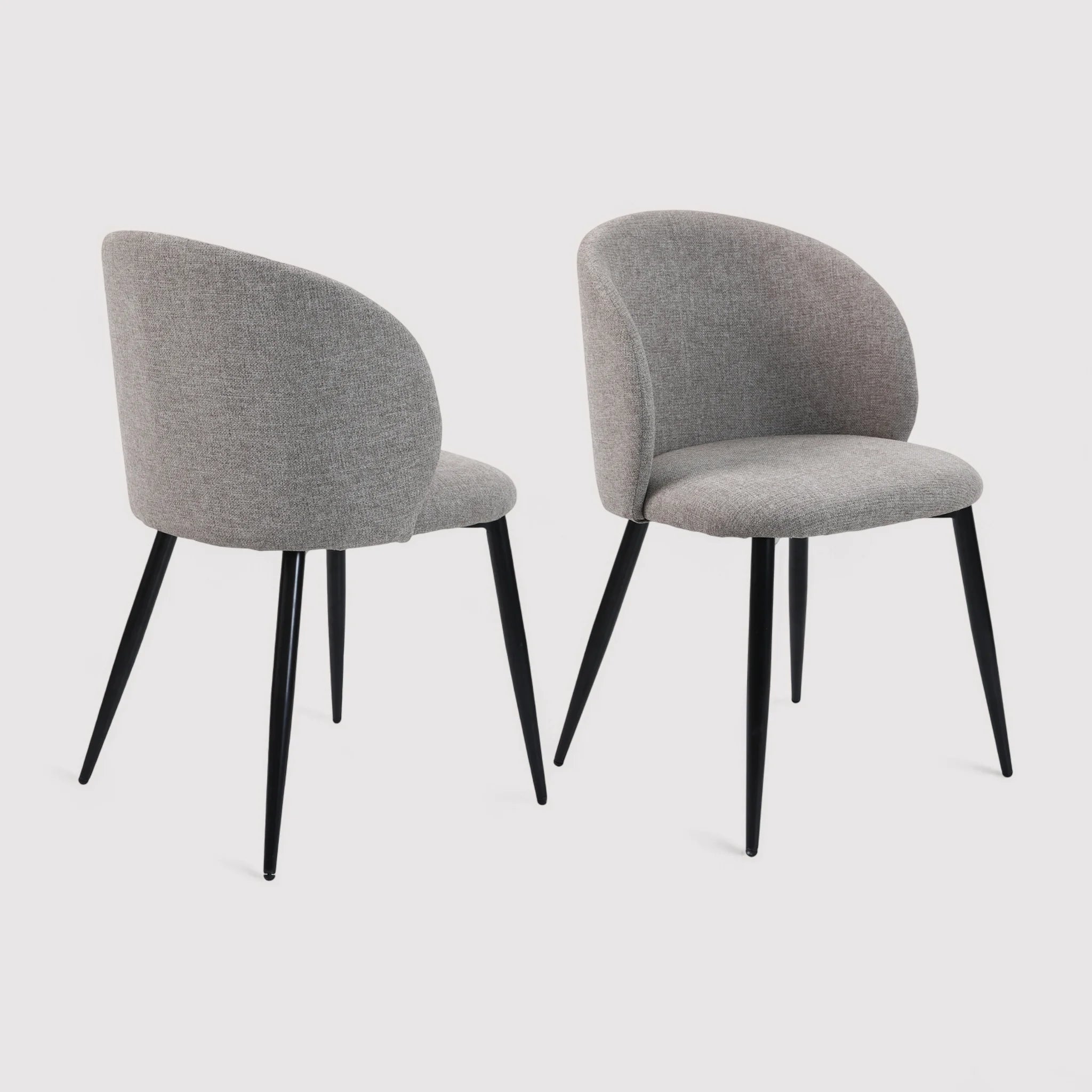 Cordia - Set 2 seggiole grigio tortora per sala da pranzo