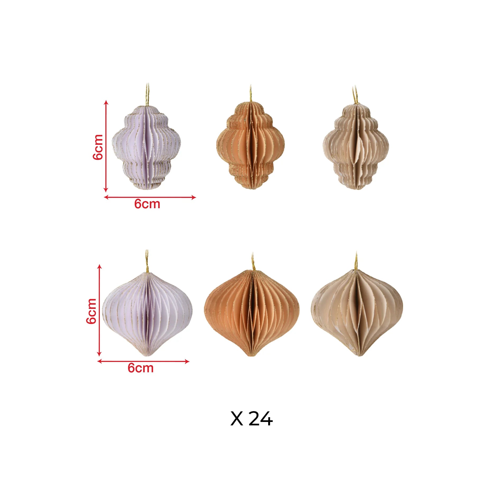 Taka - Pendenti per albero di Natale in 2 forme e 3 colori