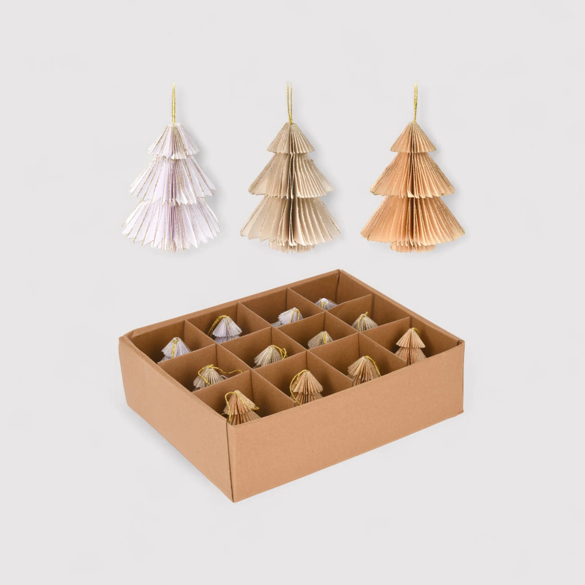 Nyla - Pendenti di Natale a forma di albero in 3 colori