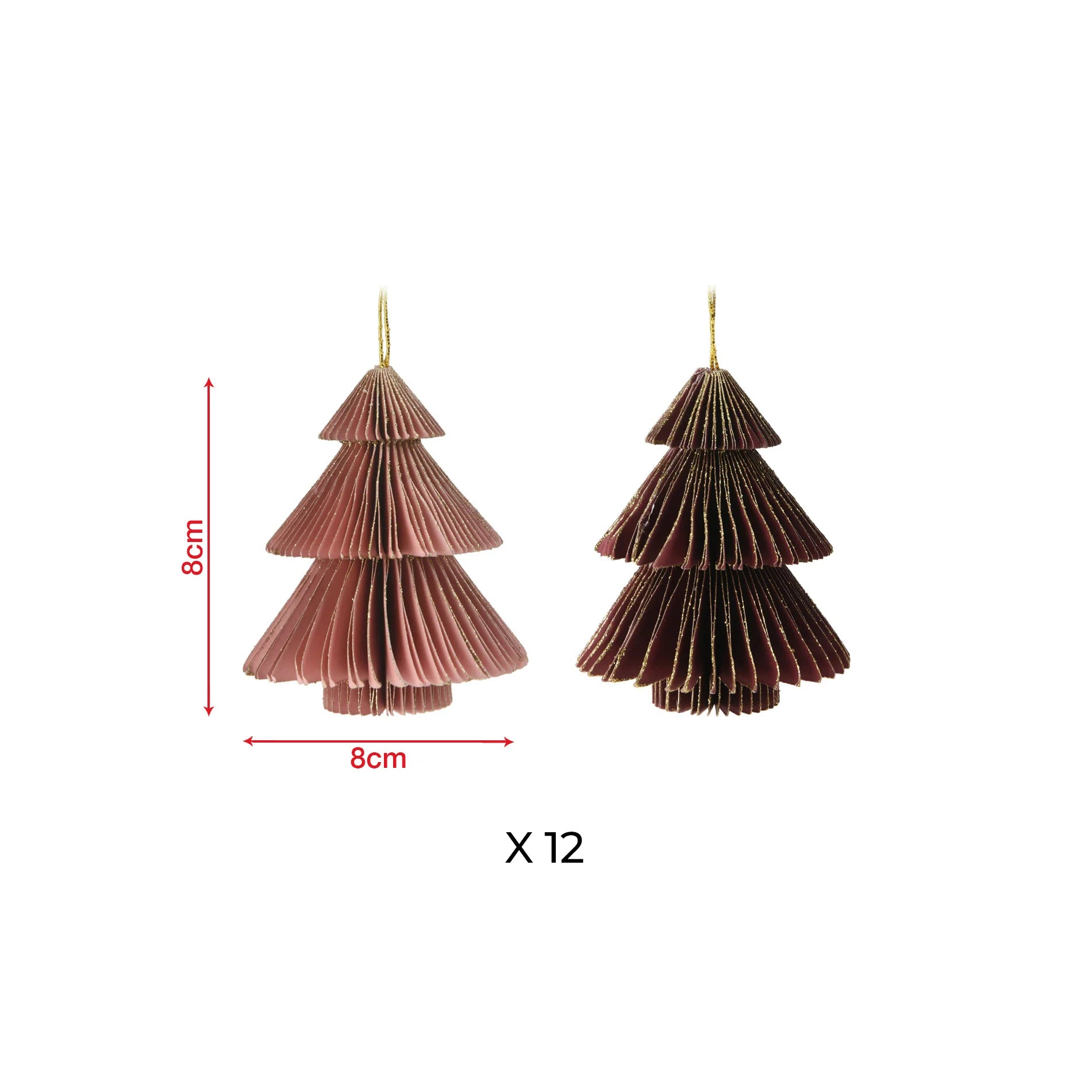 Calista - Decorazioni in carta per Albero di Natale in 2 colori