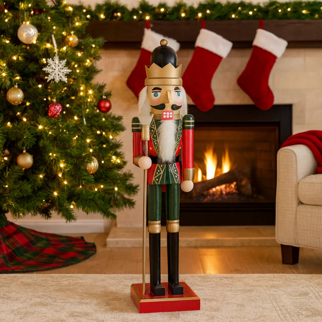 Arjuna - Schiaccianoci di Natale decorativo con corona rossa