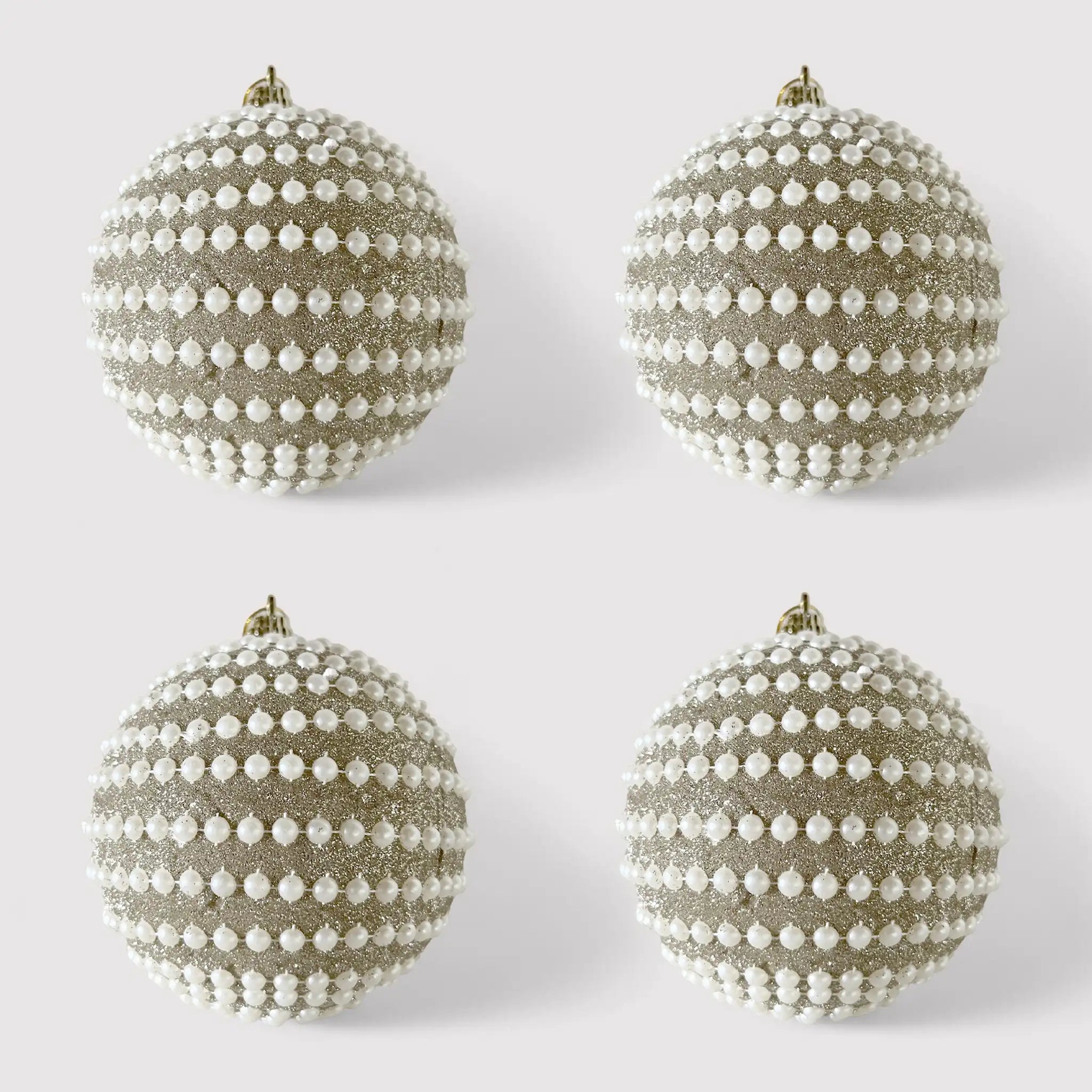 Tulista - Palline per albero di Natale con perline color oro