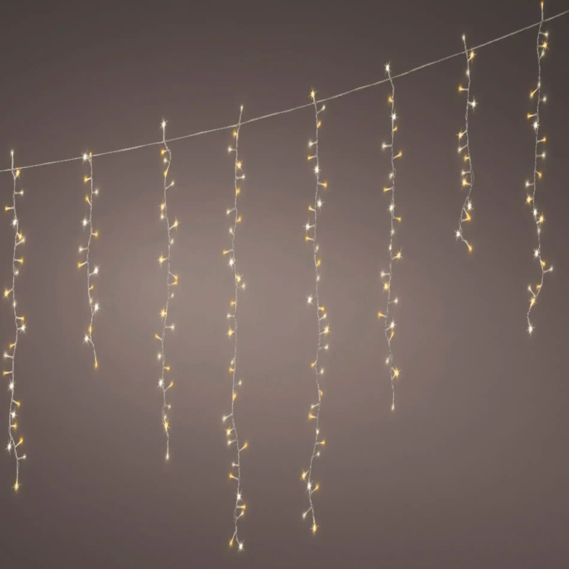 Lunaria - Cascata di luci natalizie color bianco caldo