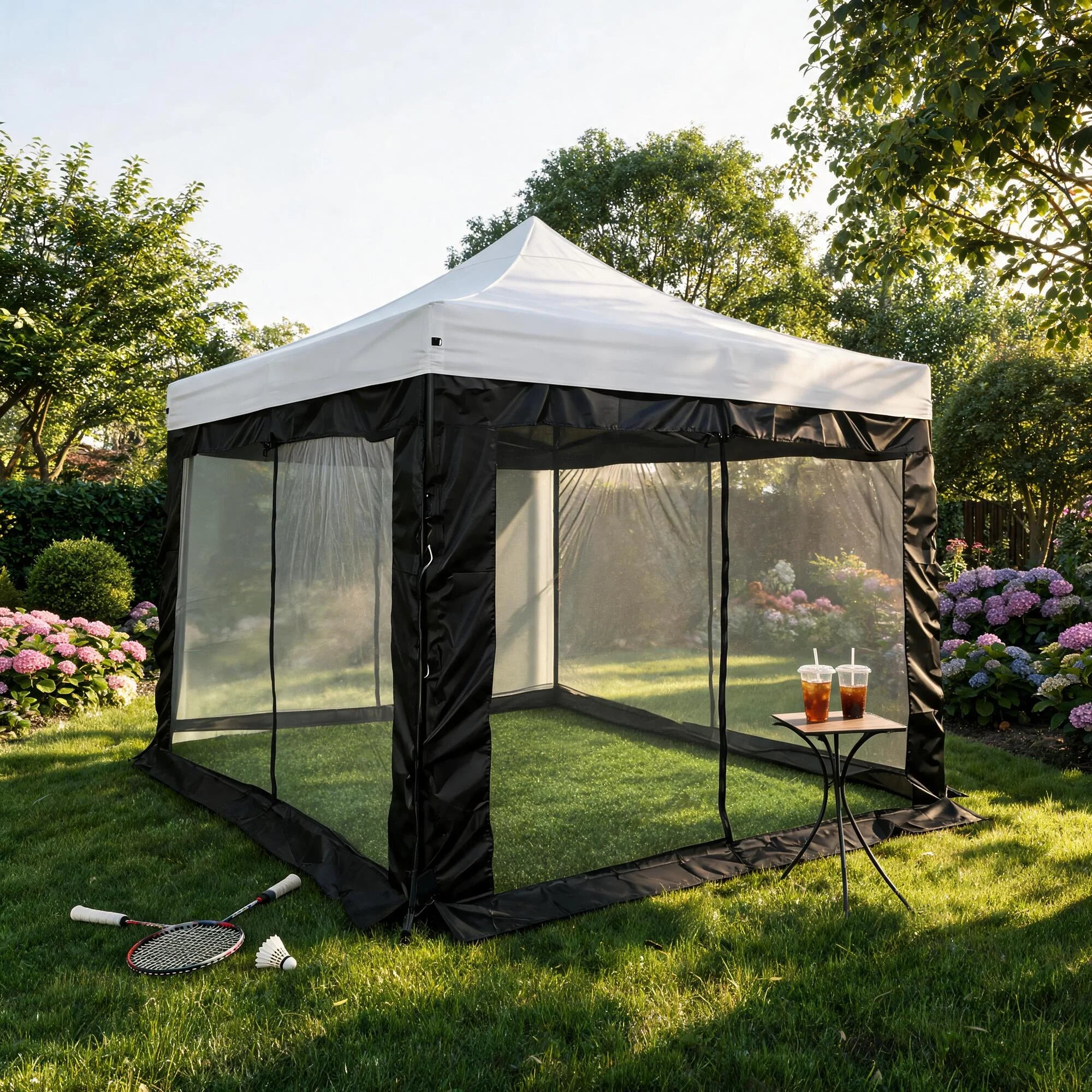 Banyan - Telo zanzariera nero per gazebo 3x3