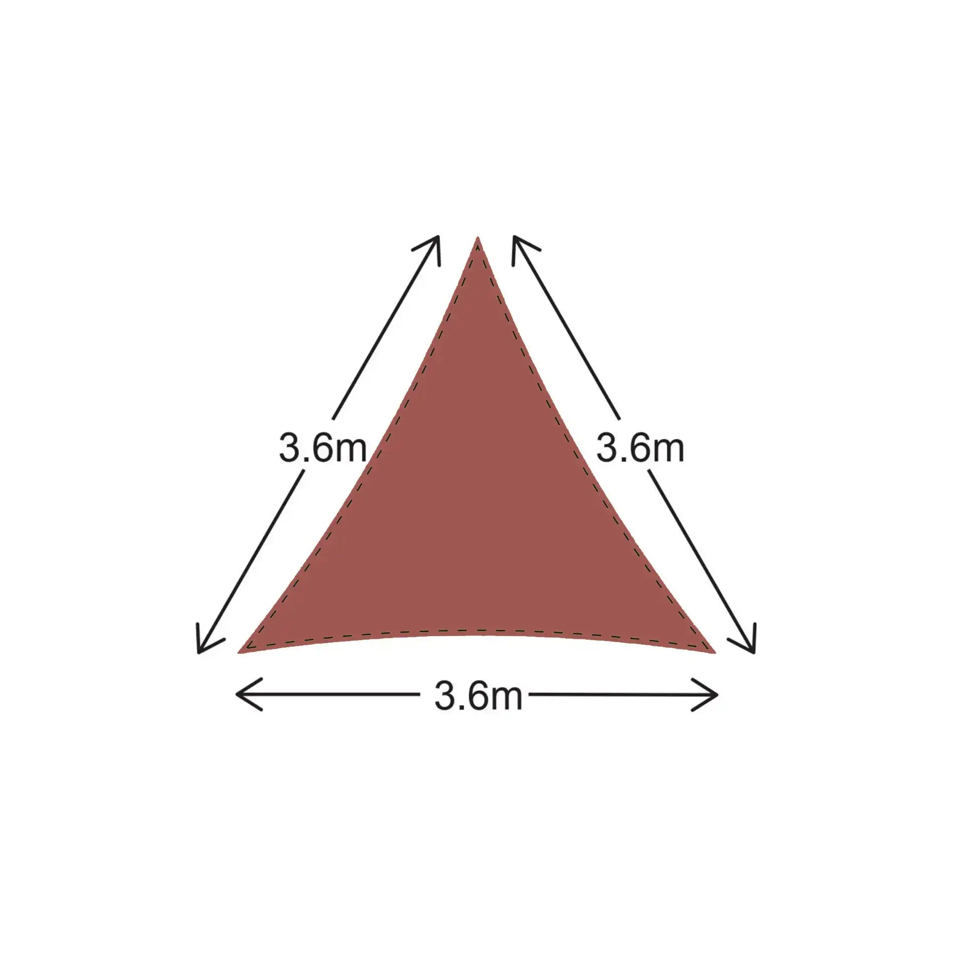 Nanten - Tenda a vela rossa impermeabile 3,6x3,6x3,6 mt