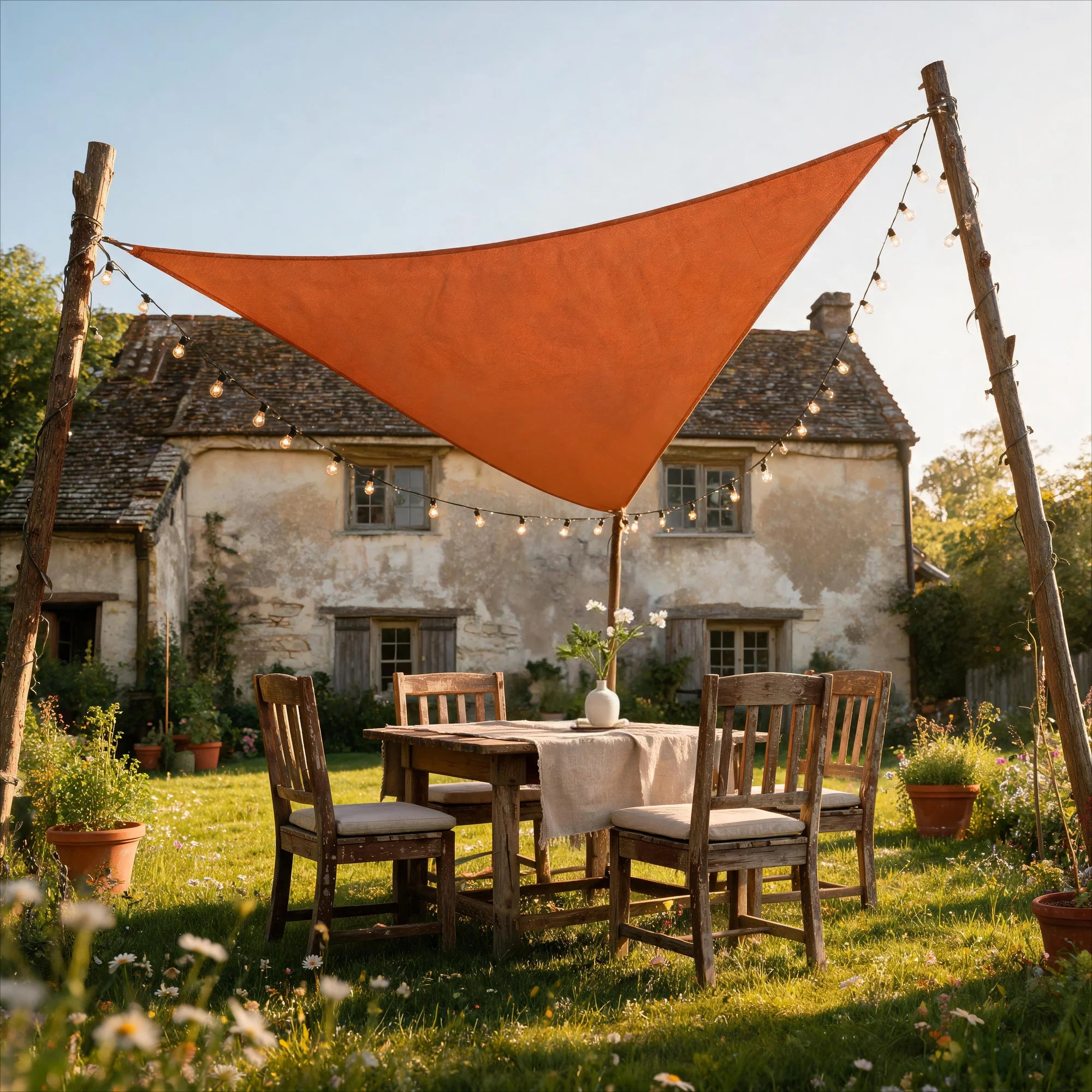Palma - Tenda a vela per esterni impermeabile rossa 5x5x5