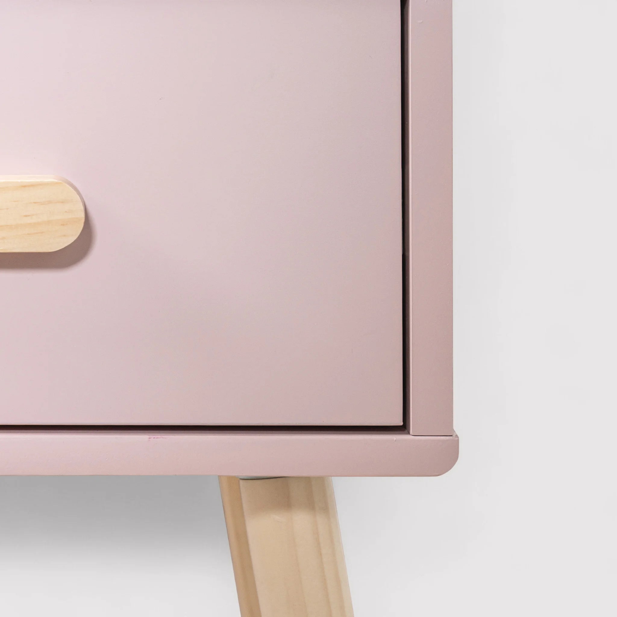 Enotera - Table de chevet rose pour chambre d'enfant avec 1 tiroir