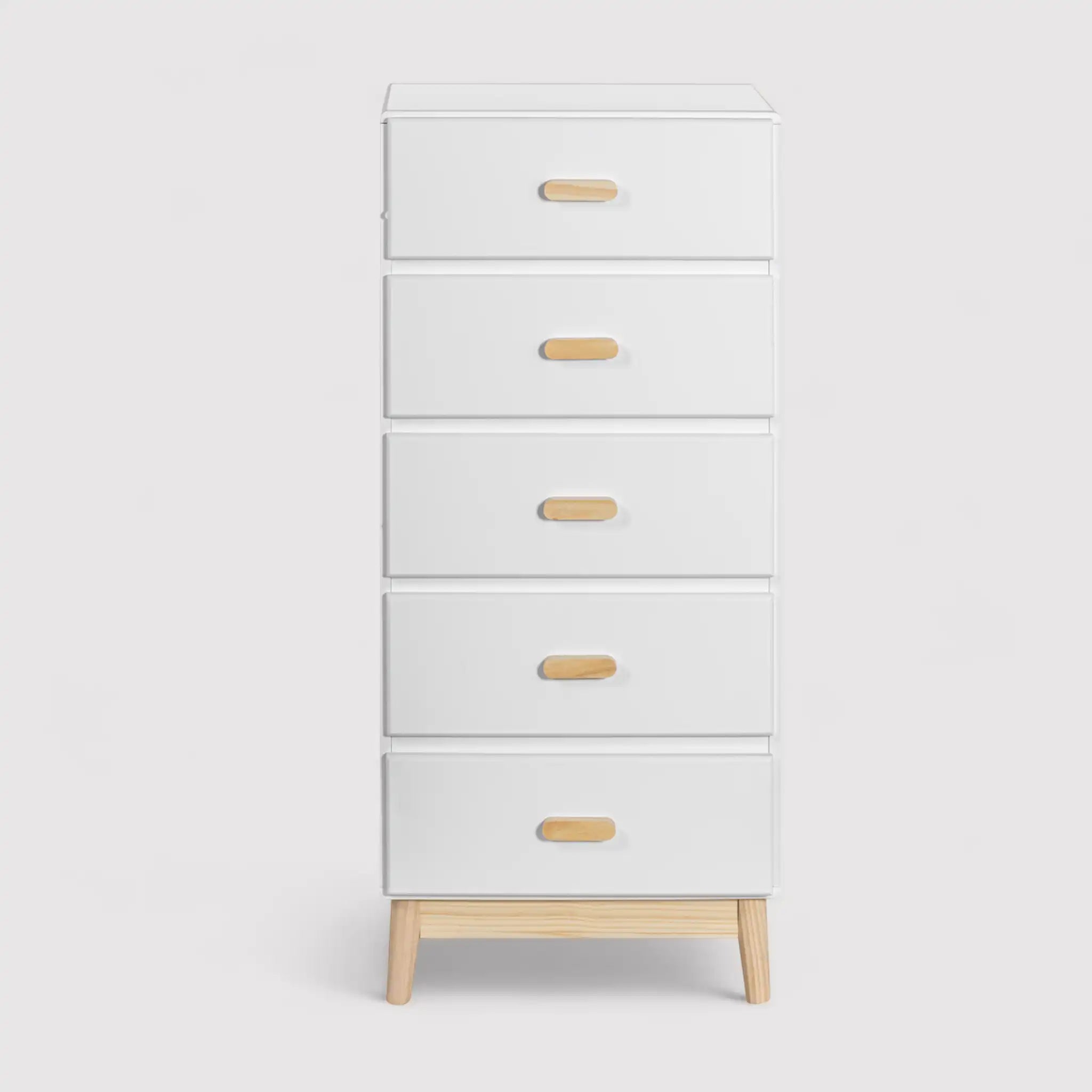Myristica - Cassettiera bianca per cameretta con 5 cassetti