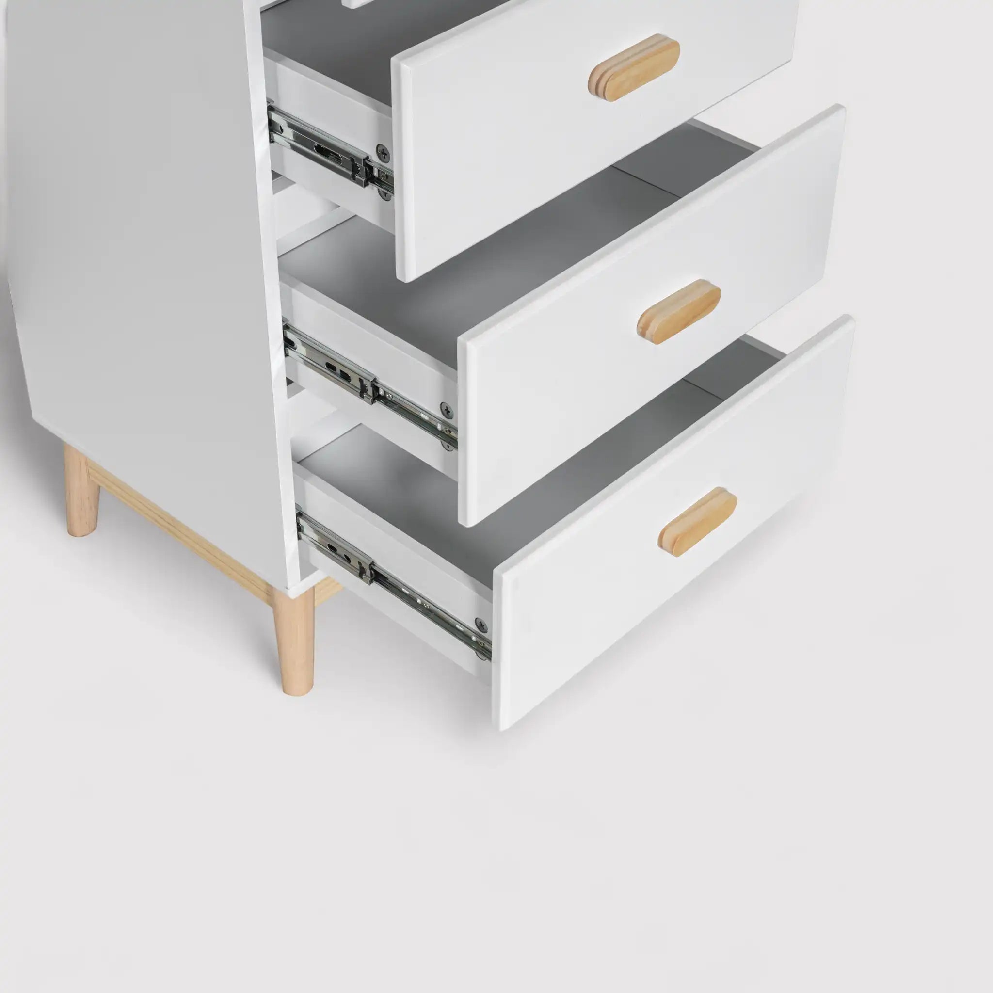 Myristica - Cassettiera bianca per cameretta con 5 cassetti