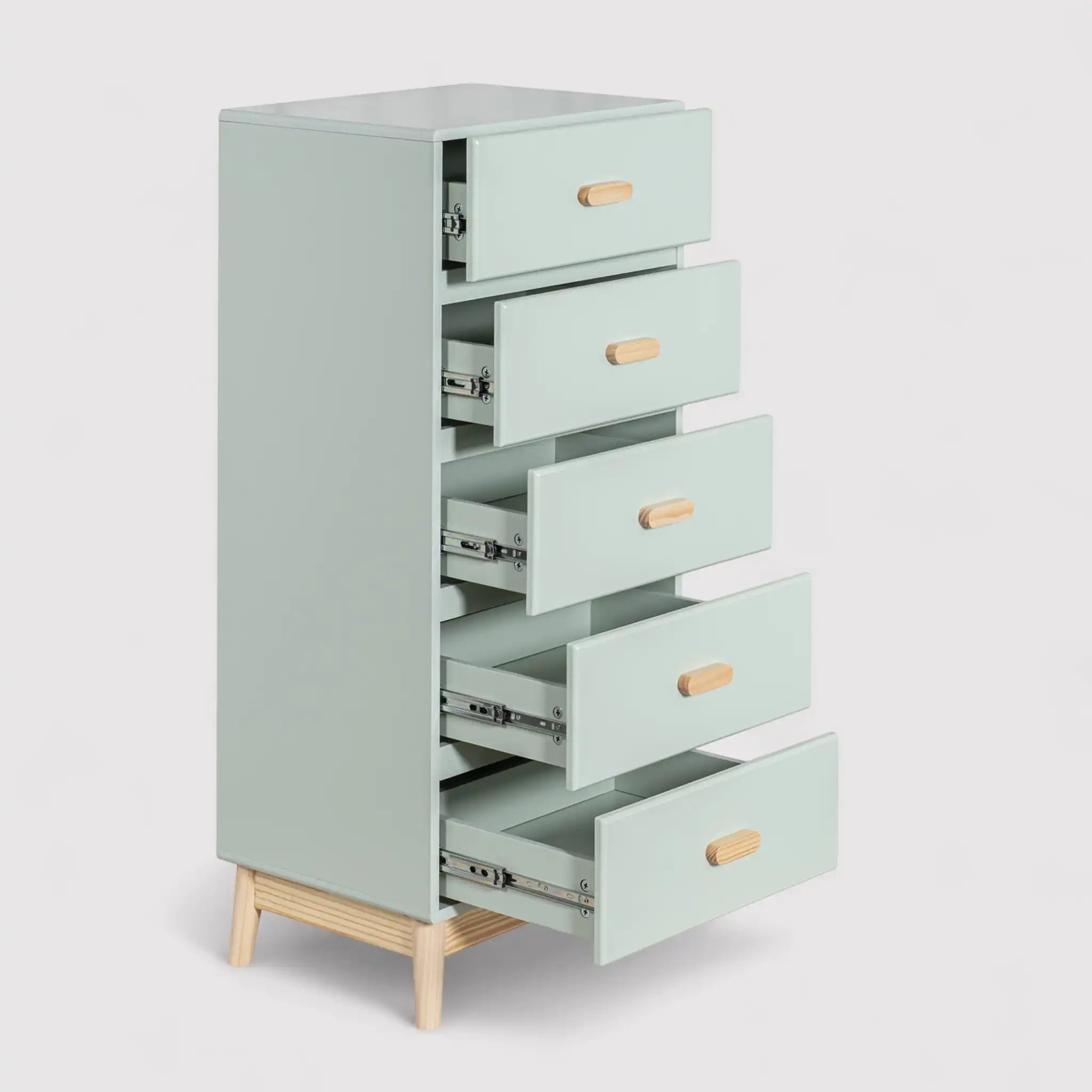 Aloe - Mobile verde acqua con 5 cassetti per cameretta