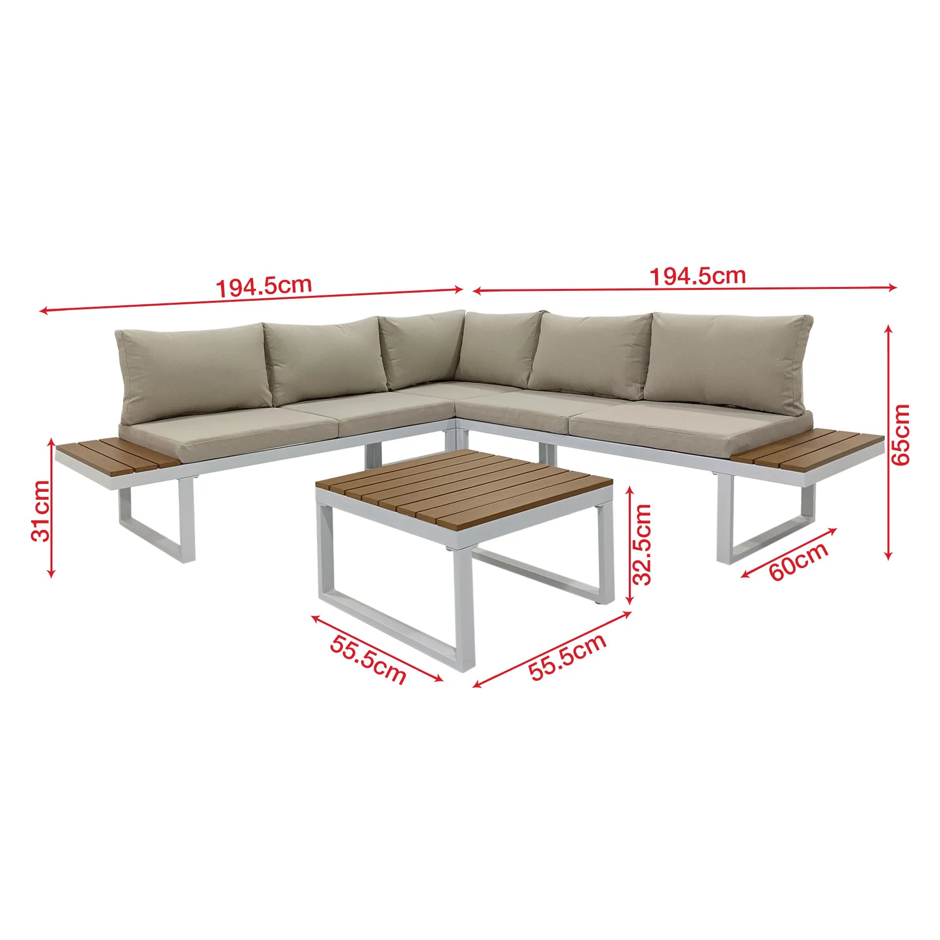 Toog - Modulares Gartensofa-Set mit Couchtisch