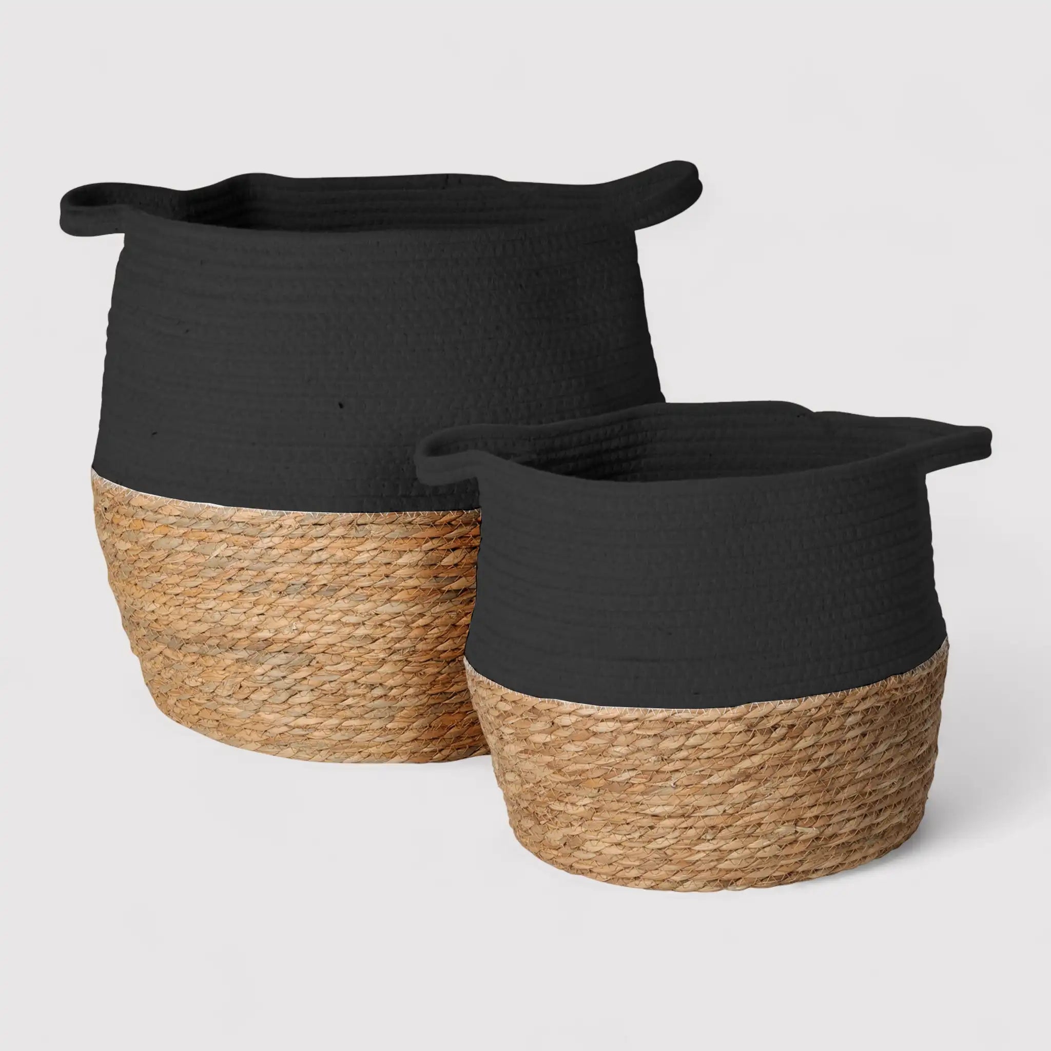 Warda - Set di 2 cesti contenitori decorativi marroni e neri