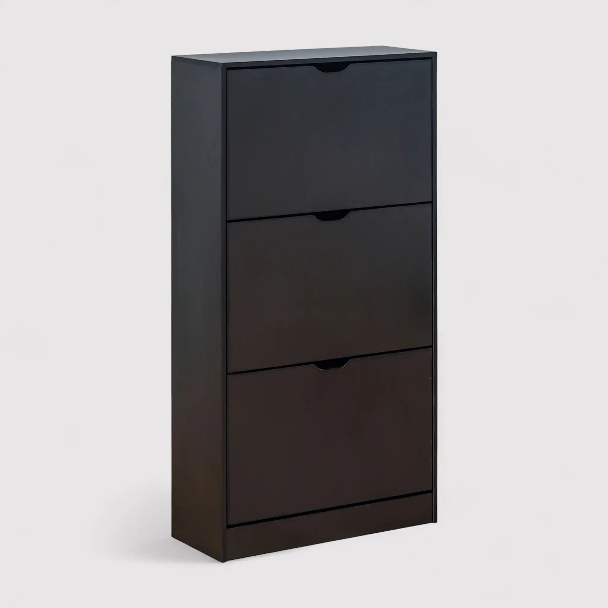 Ekpe - Scarpiera salvaspazio da ingresso nera con 3 ante