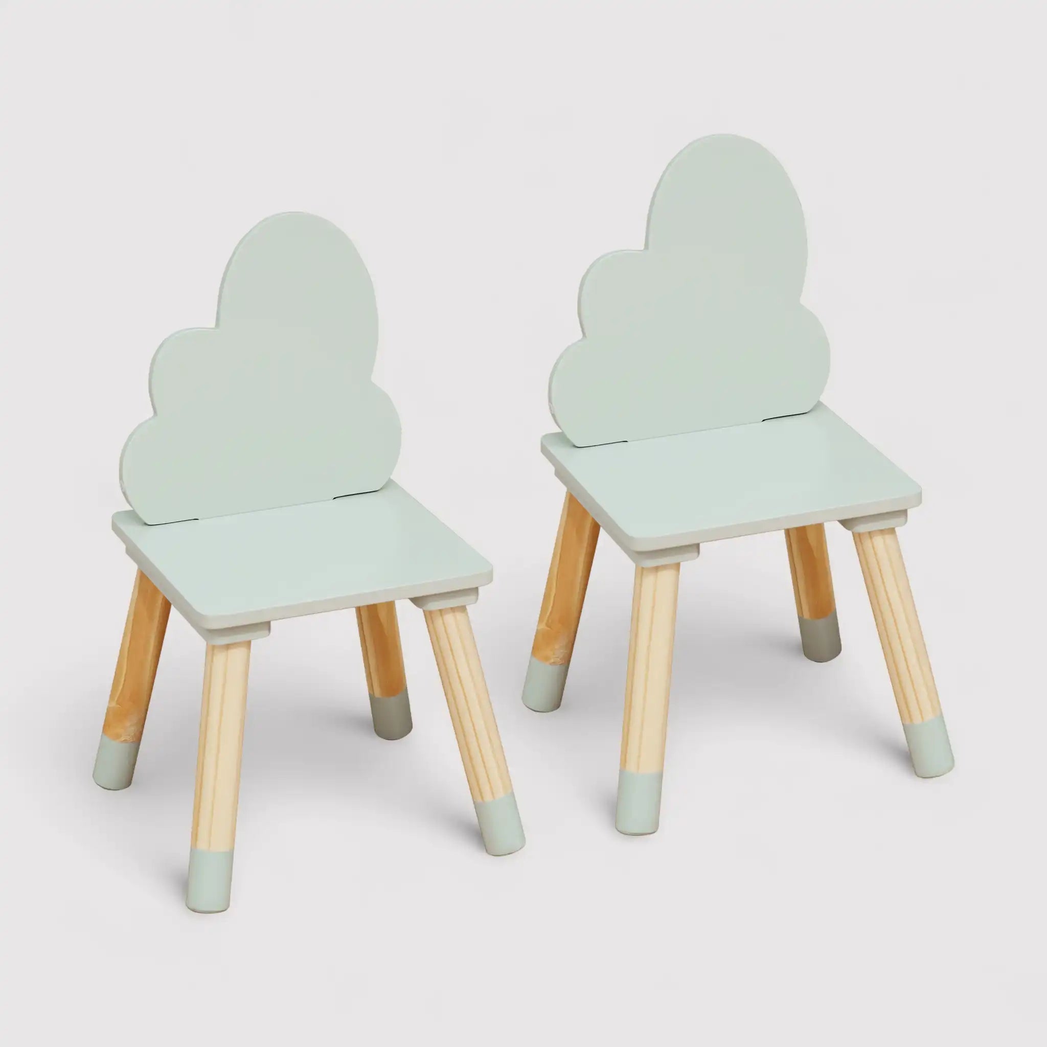 Aspasia - Set 2 seggiole verde acqua per camera dei bimbi