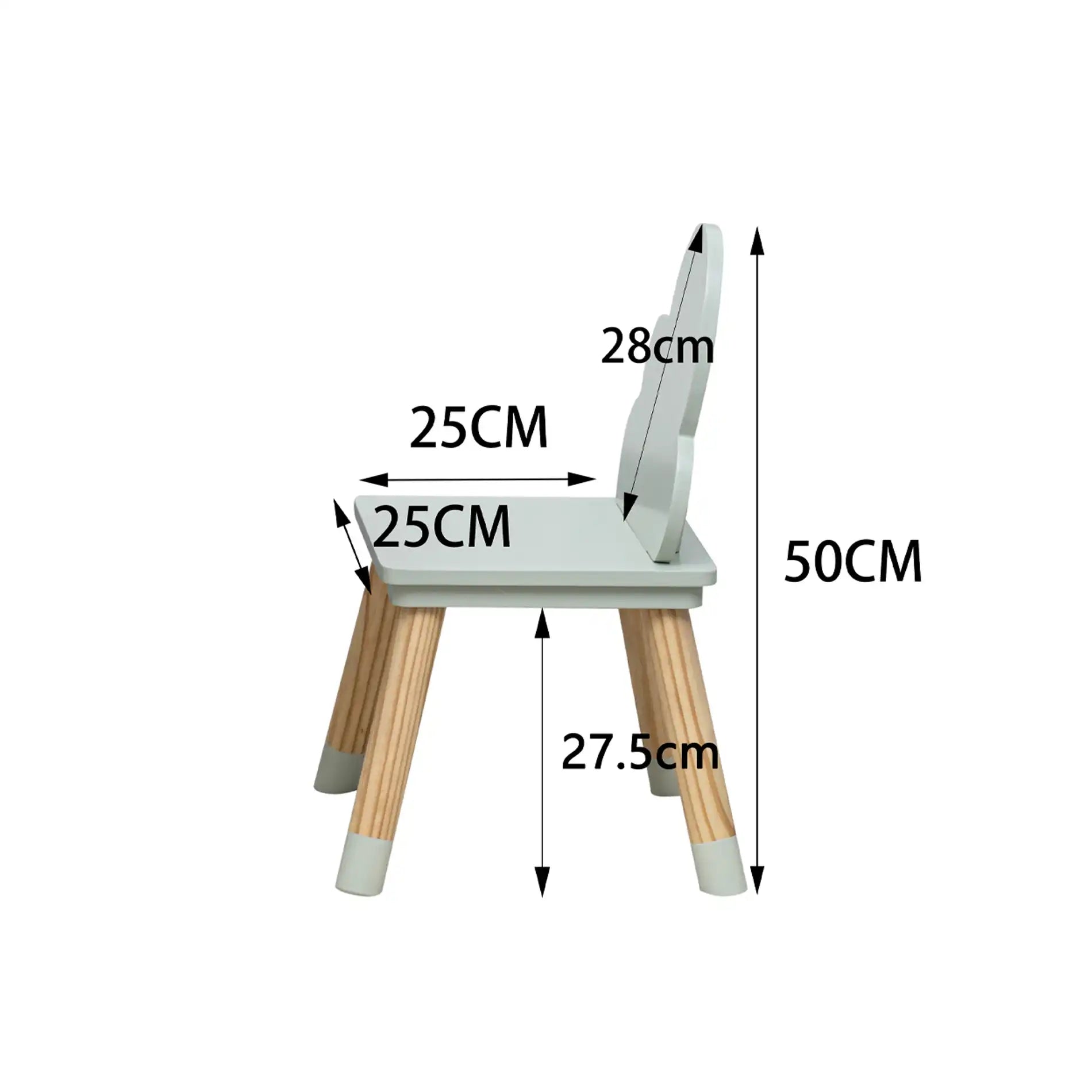 Aspasia - Set 2 seggiole verde acqua per camera dei bimbi