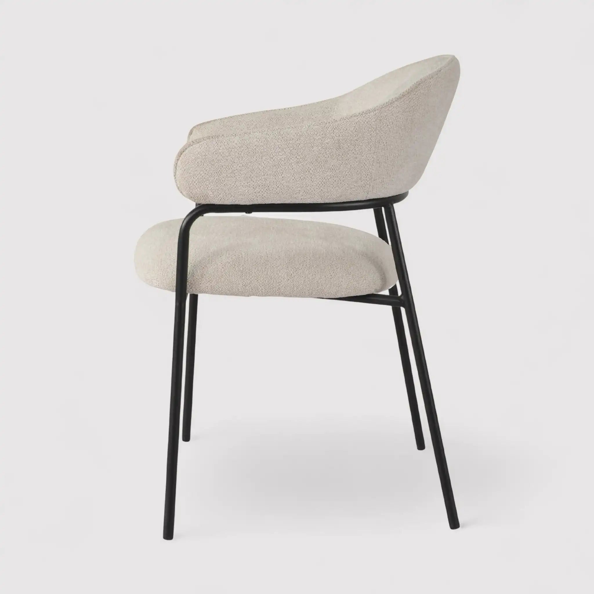 Bakla - Set 2 sedie design da soggiorno bianco perla