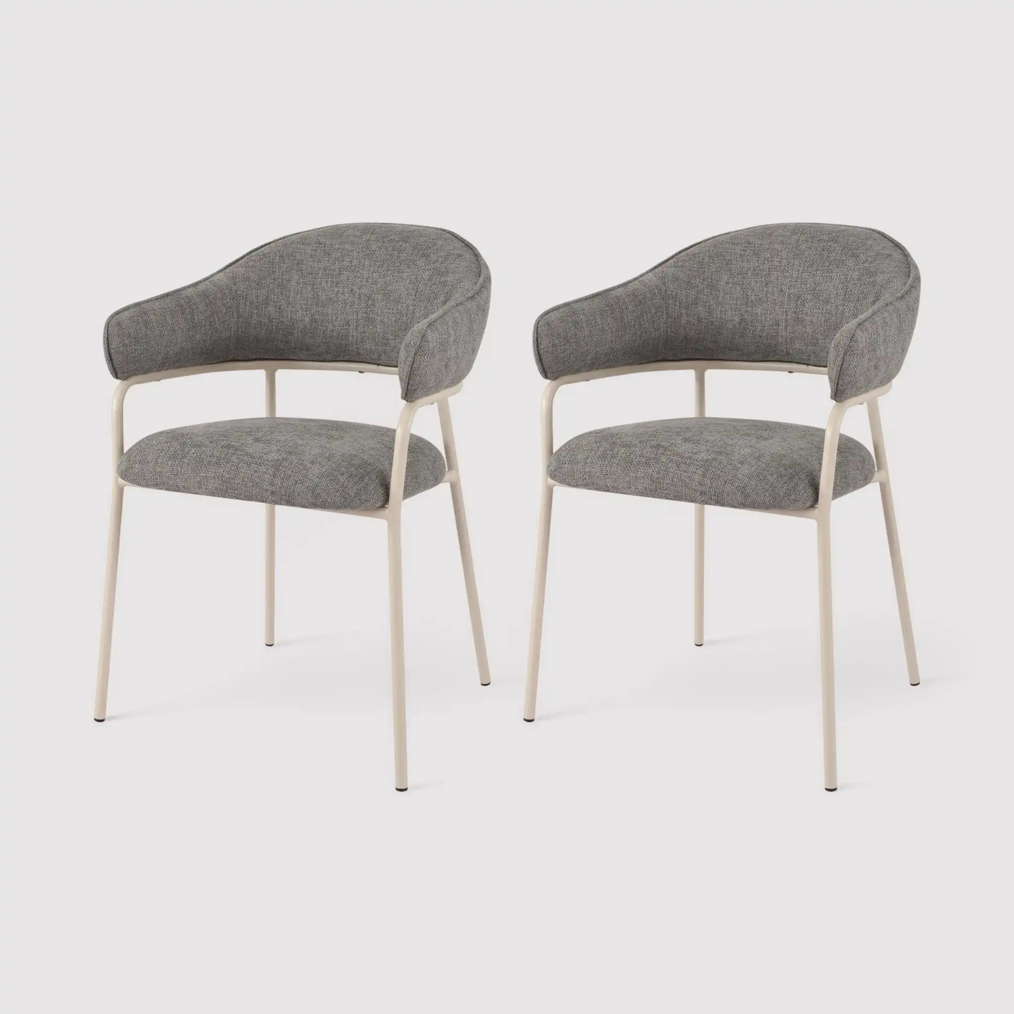 Cadetia - Set 2 sedie grigie moderne per salotto o sala da pranzo